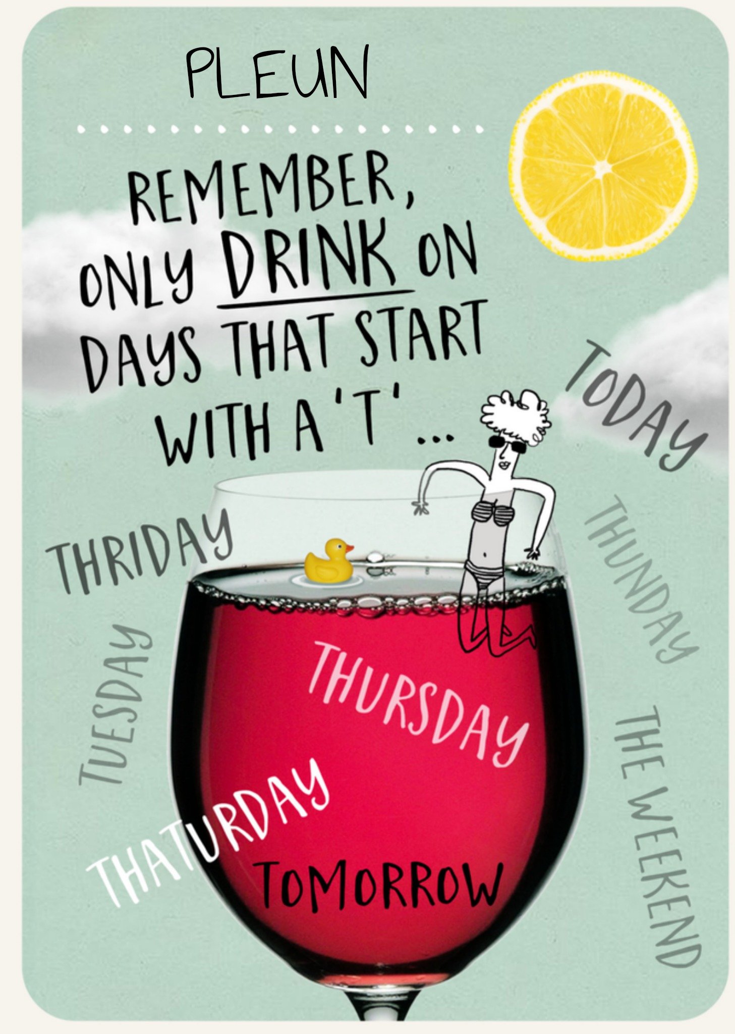 Verjaardagskaart glas wijn met naam Kaart Greetz