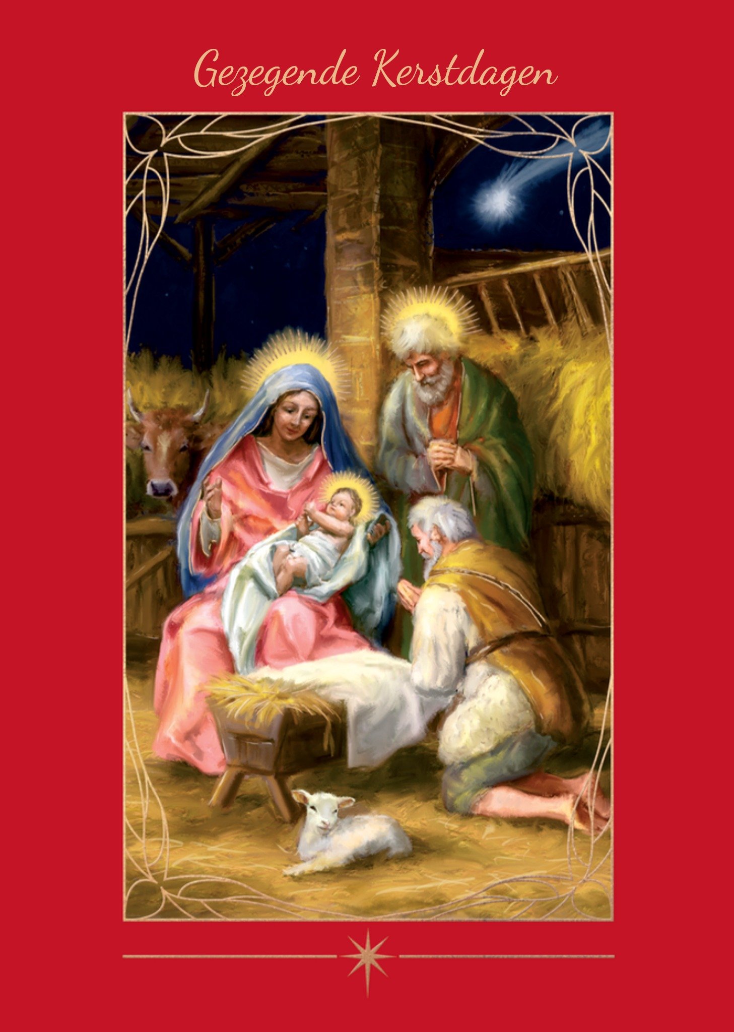 Kerstkaart christelijk aanpasbare tekst TMS