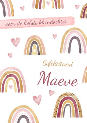 Voor De Liefste Kleindochter Aquarel Regenboog Gefeliciteerd Kaart