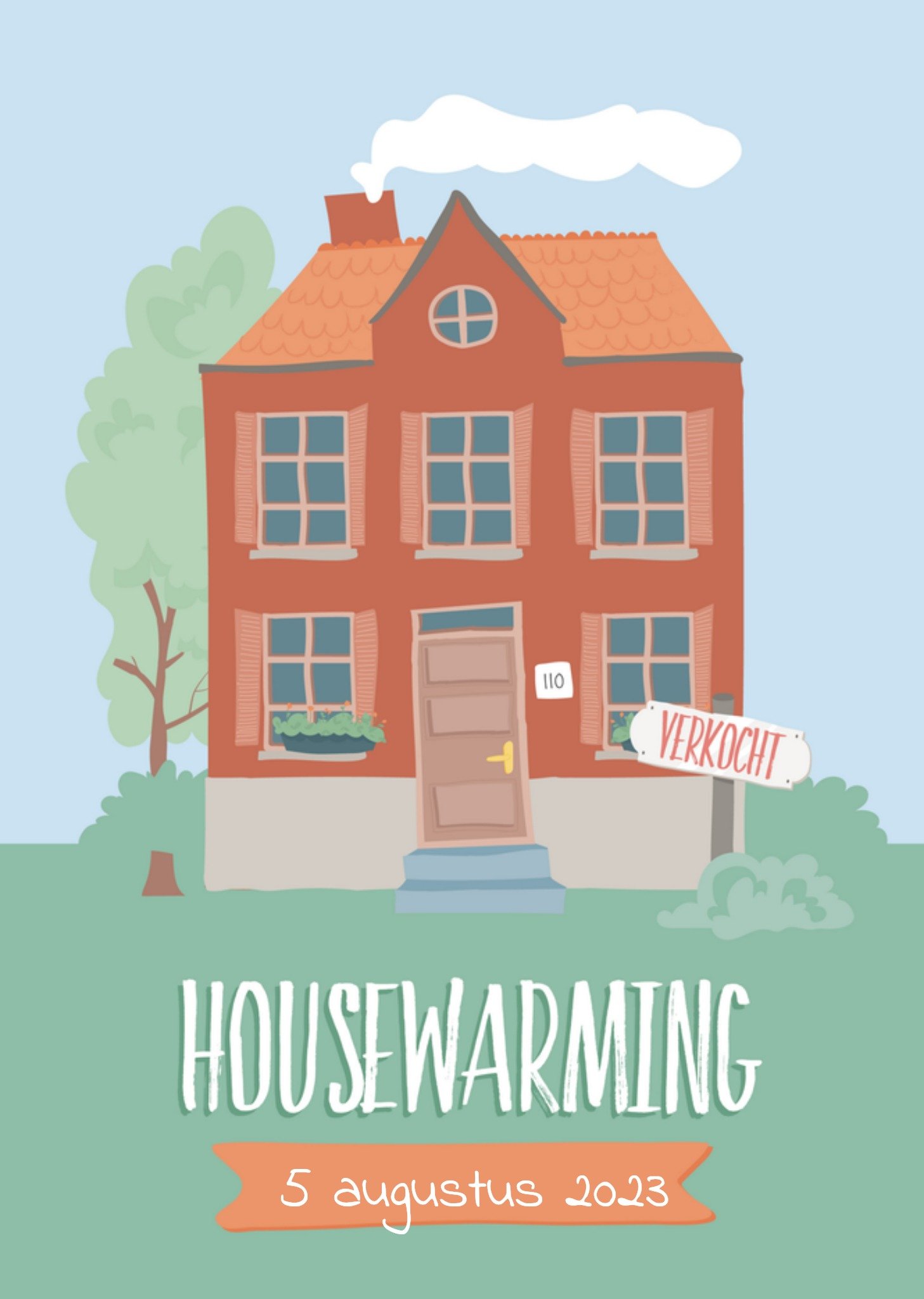 Housewarming met datum Kaart Tante Kaartje