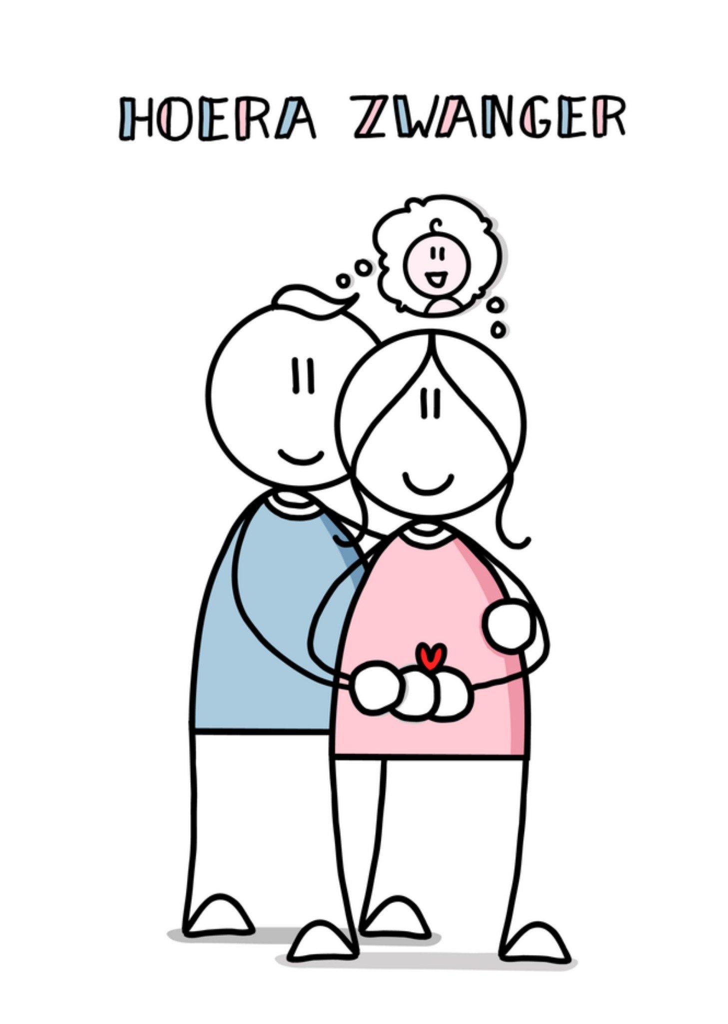 Zwangerschapskaart illustratie Kaart YH Tekent