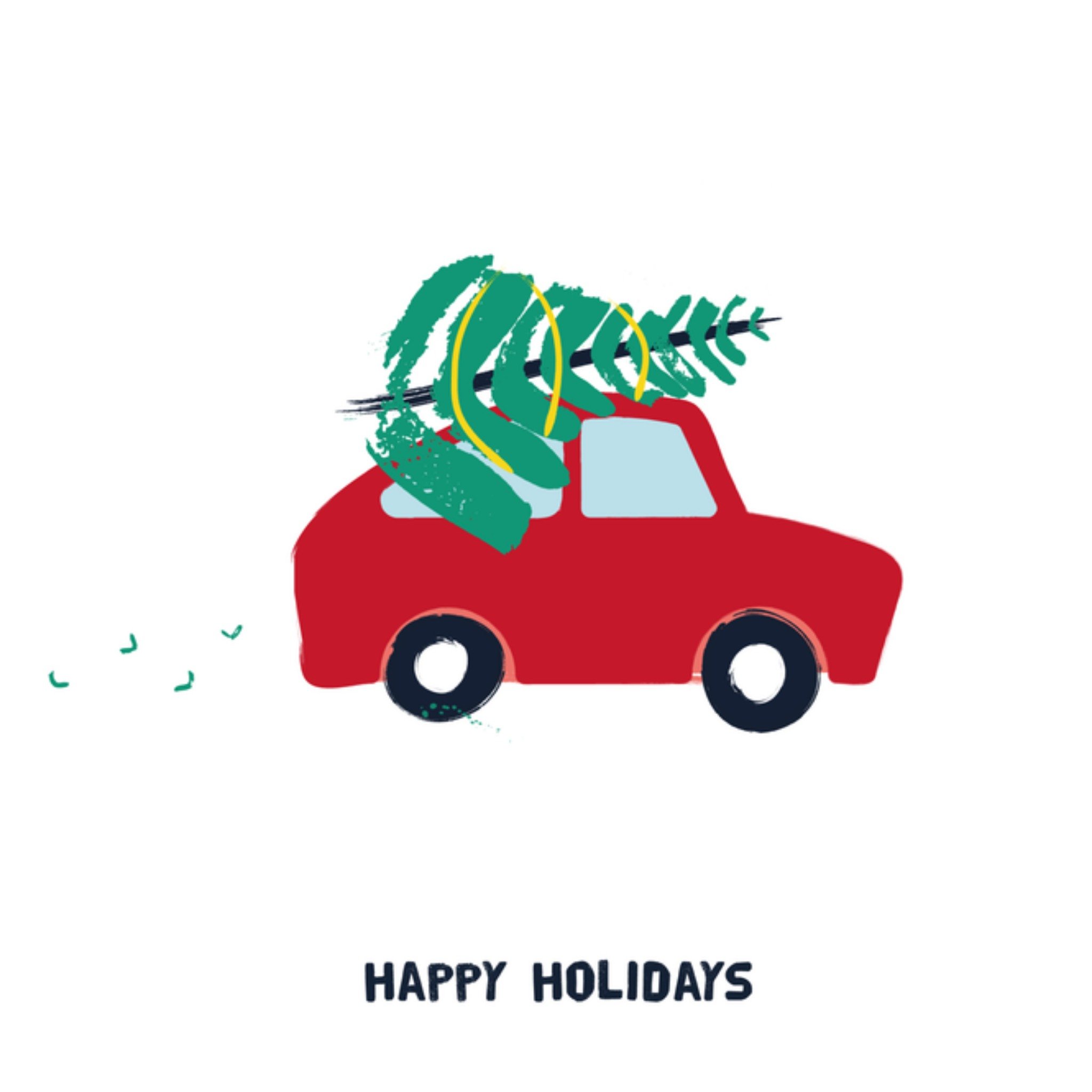 Kitchen of Smiles Kerstkaart auto Vierkant