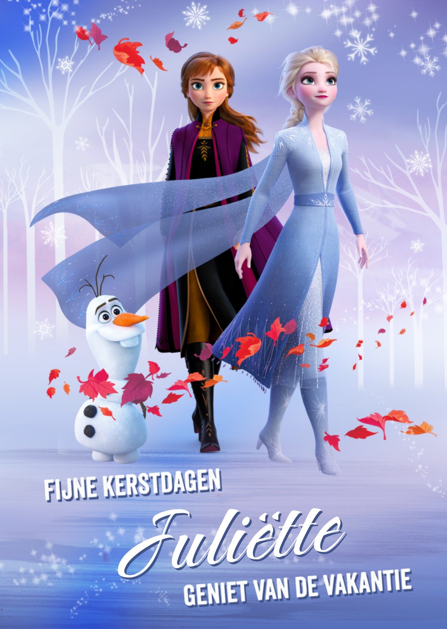 Kerstkaart Met naam Frozen