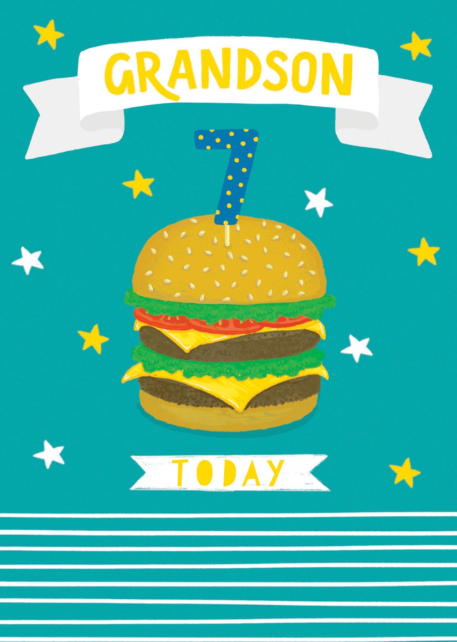 Verjaardagskaart Hamburger met leeftijd Kaart Greetz