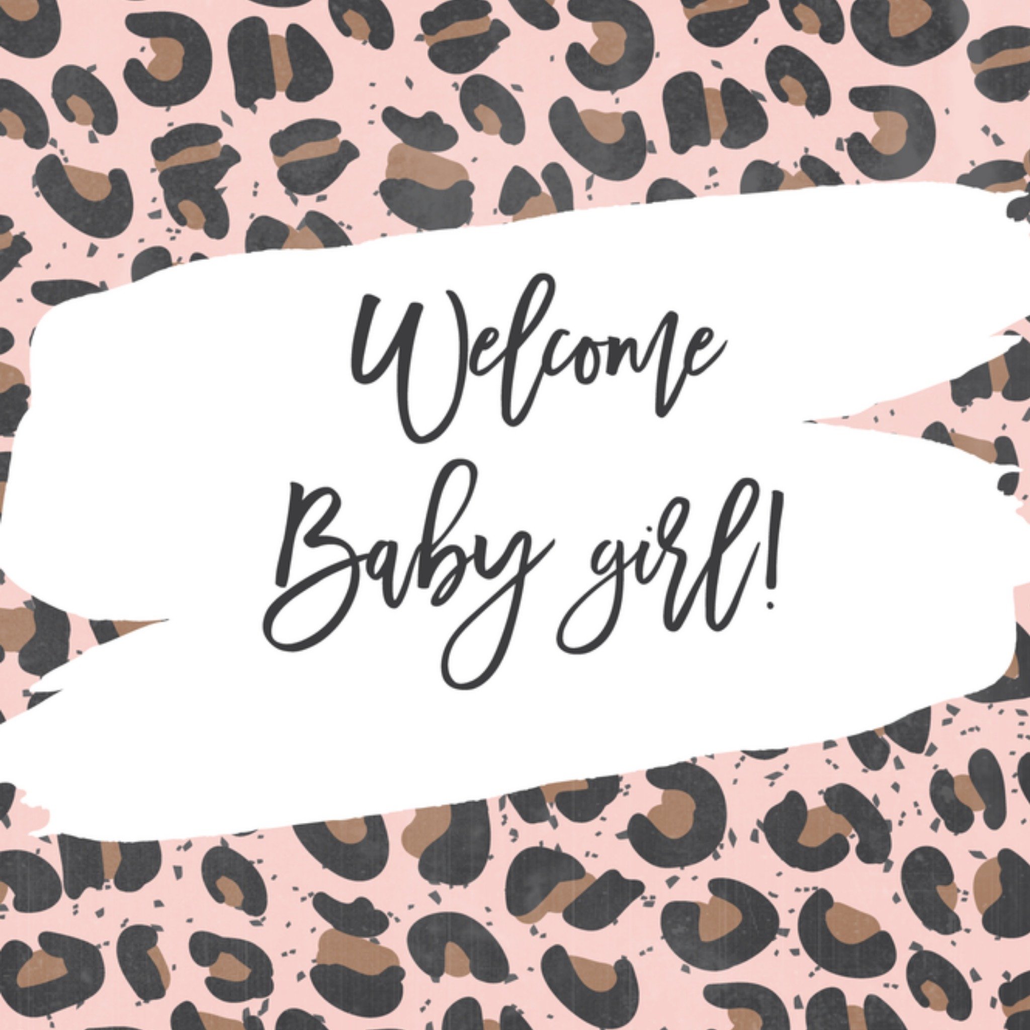 Geboortekaart tijgerprint Vierkante Kaart Tsjip