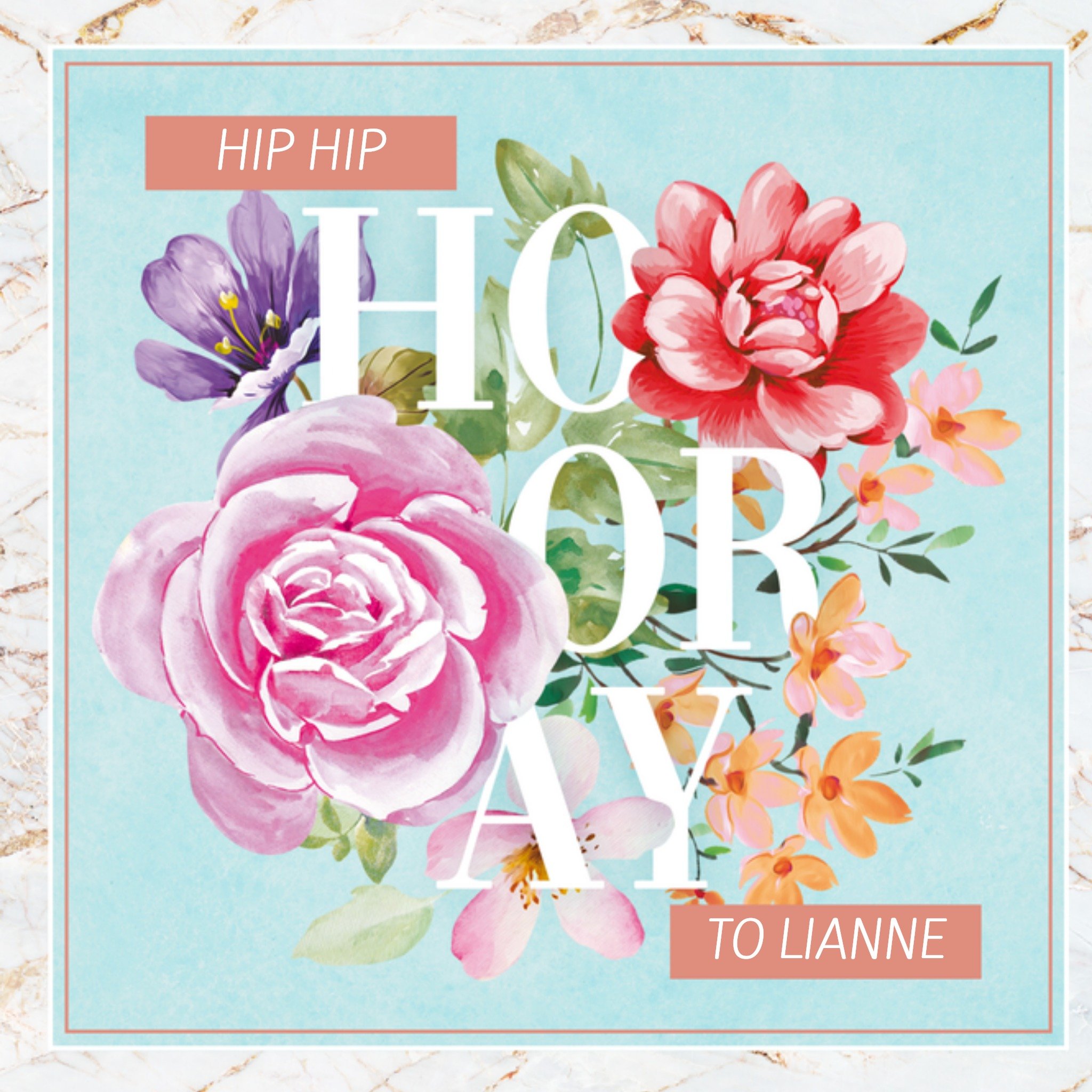 Verjaardagskaart Hooray! Vierkante Kaart Endless Mae