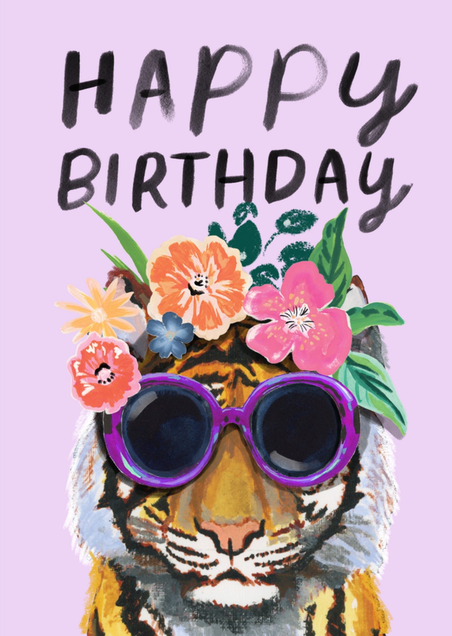 Verjaardagskaart Tijger Kaart Drunk Girl Designs