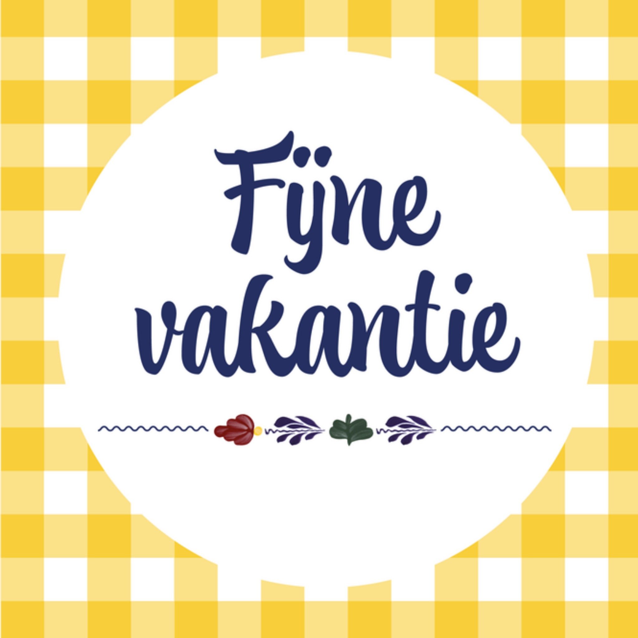 Vakantie kaart Geel Vierkante Kaart Boerenbont