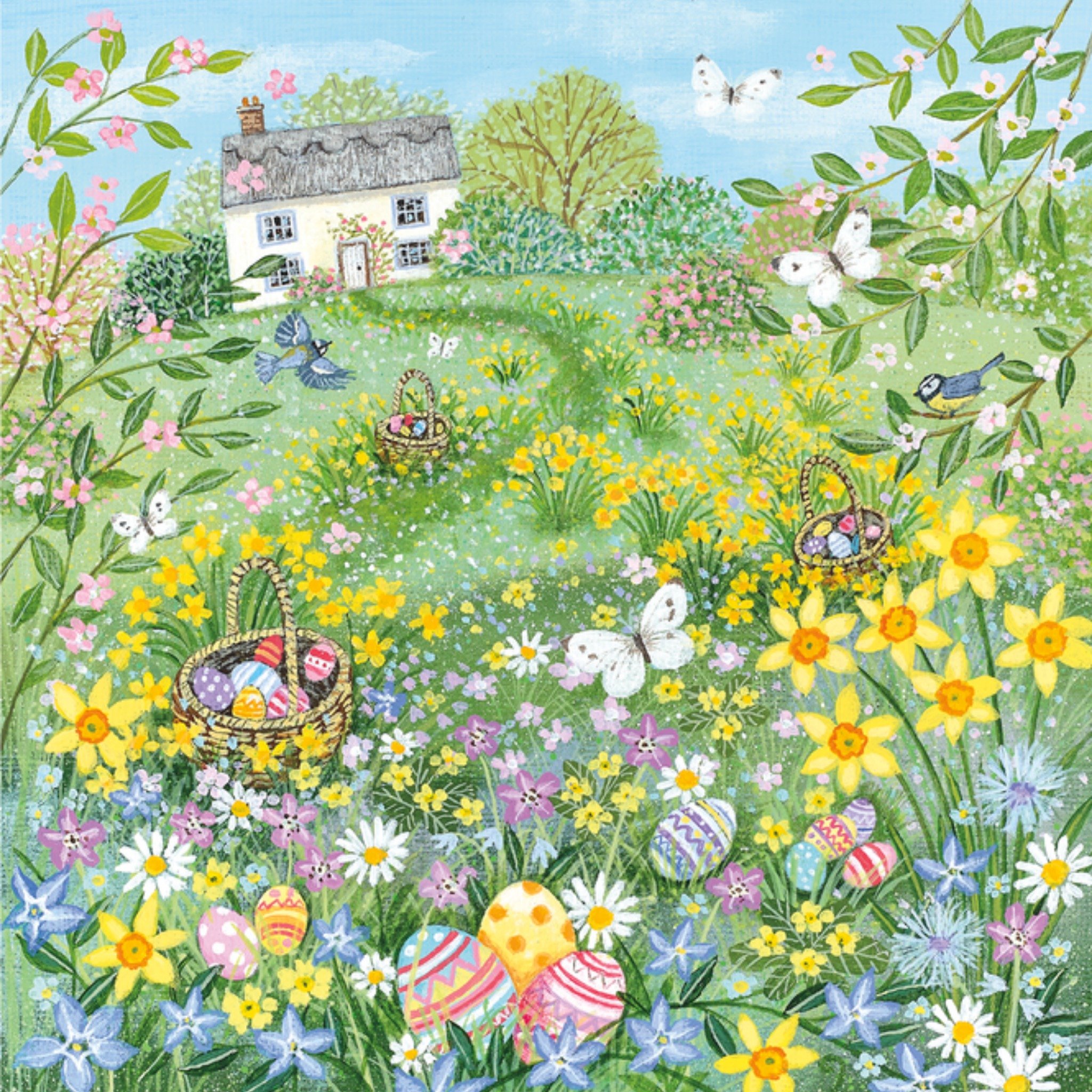 UK Greetings Paaskaart lentebloemen Vierkante Kaart Greetz