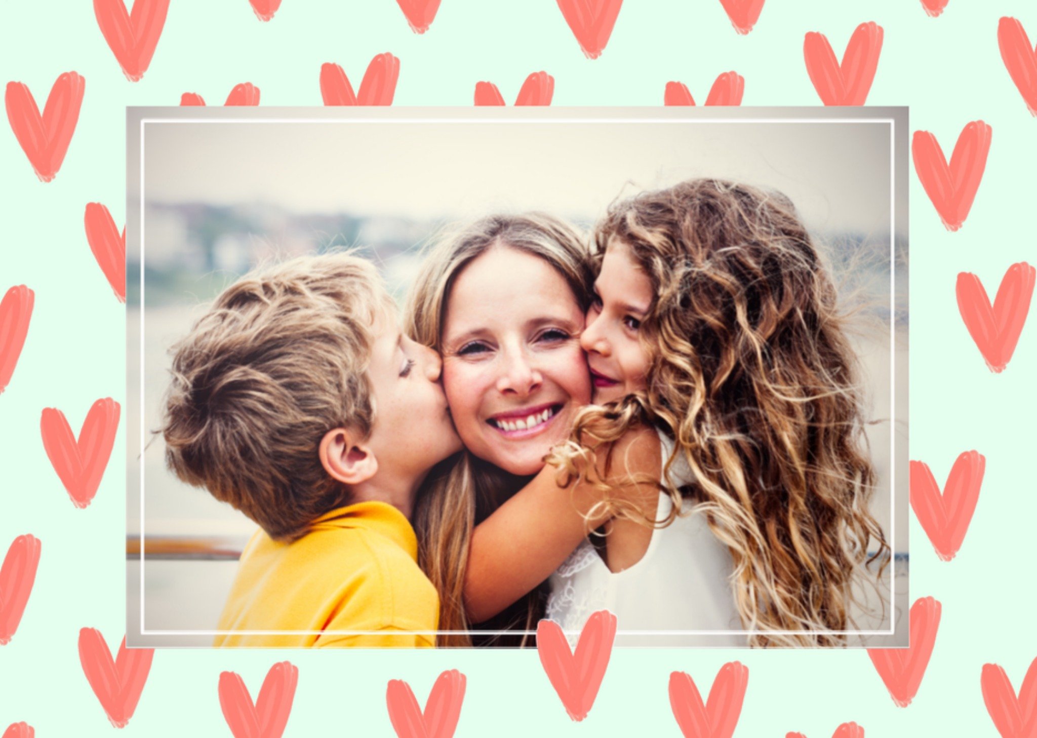 Vakantiekaart Zomerkiekje hartjes Greetz