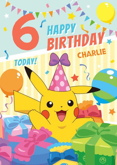 Pokémon | Verjaardagskaart | Pikachu | 6