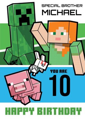 Minecraft Broer 10e Verjaardag Kaart