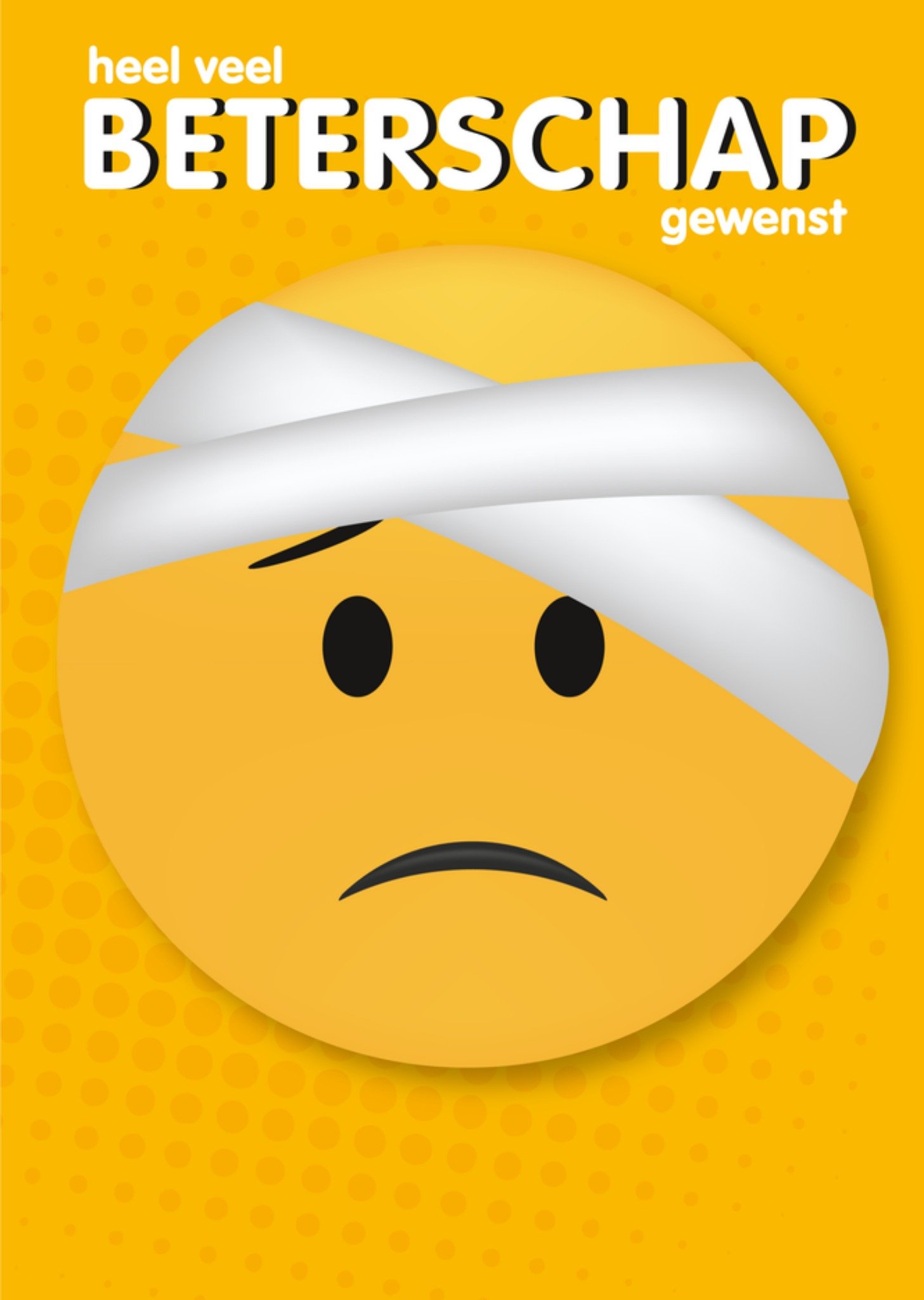 Beterschapskaart Zieke emoji Kaart Paperclip