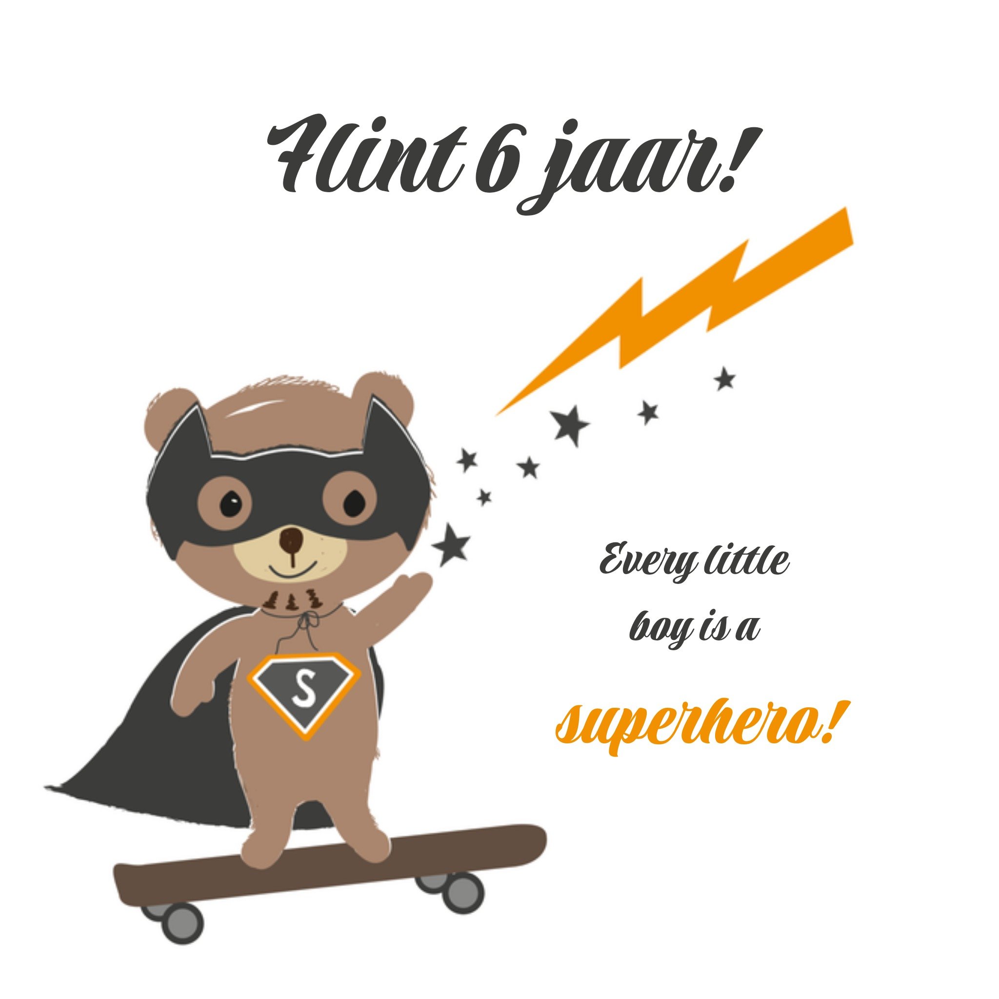 Verjaardag Beer Jongen Vierkante Kaart Tsjip