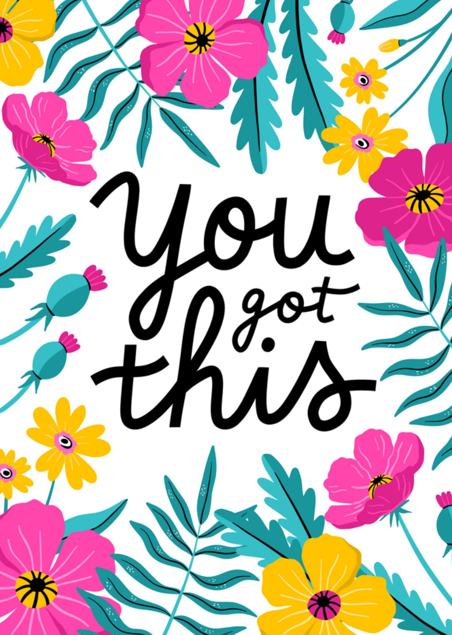 Succes kaart Bloemen Kaart Greetz