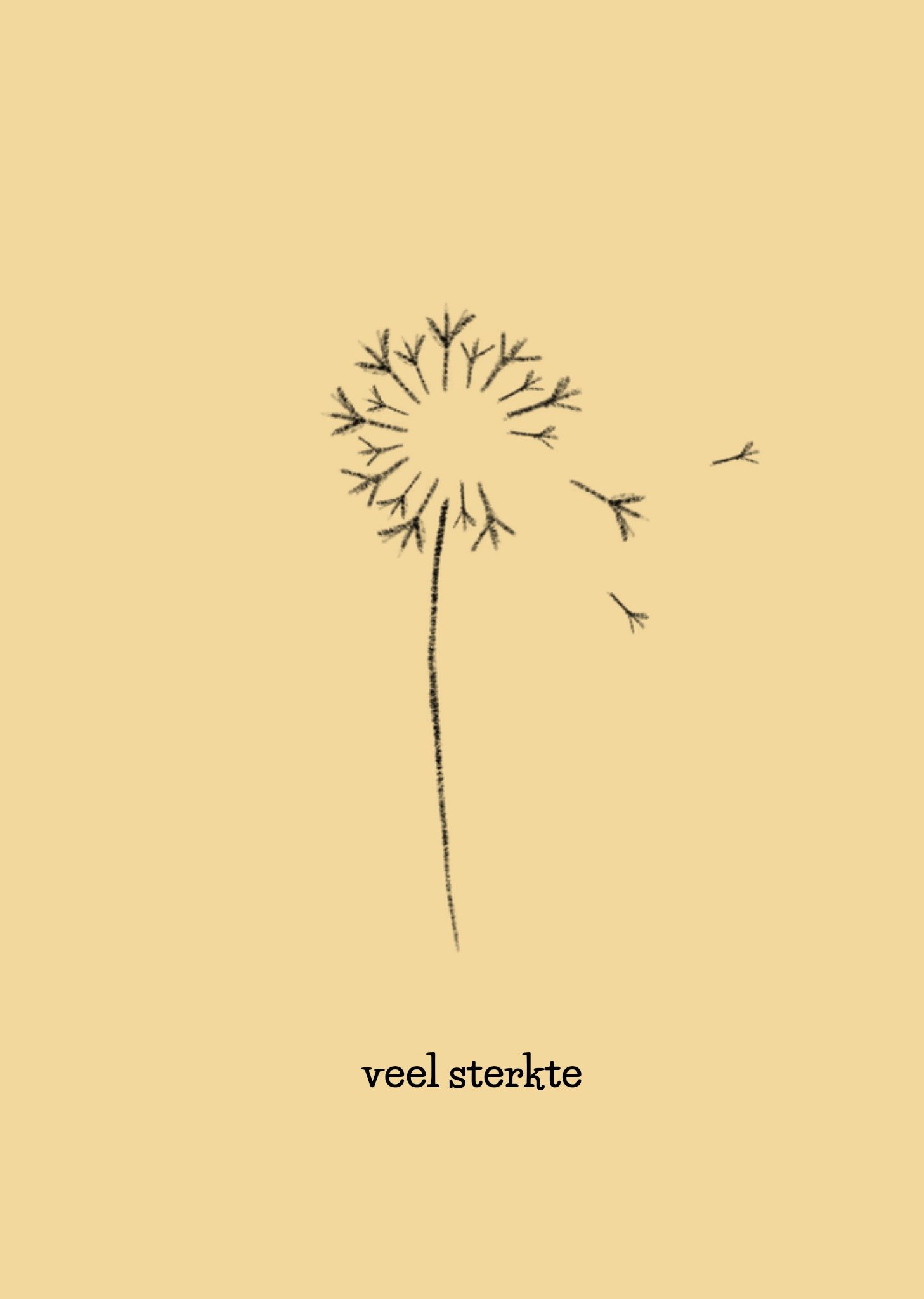 Beterschapskaart Illustratie paardenbloem Kaart Greetz