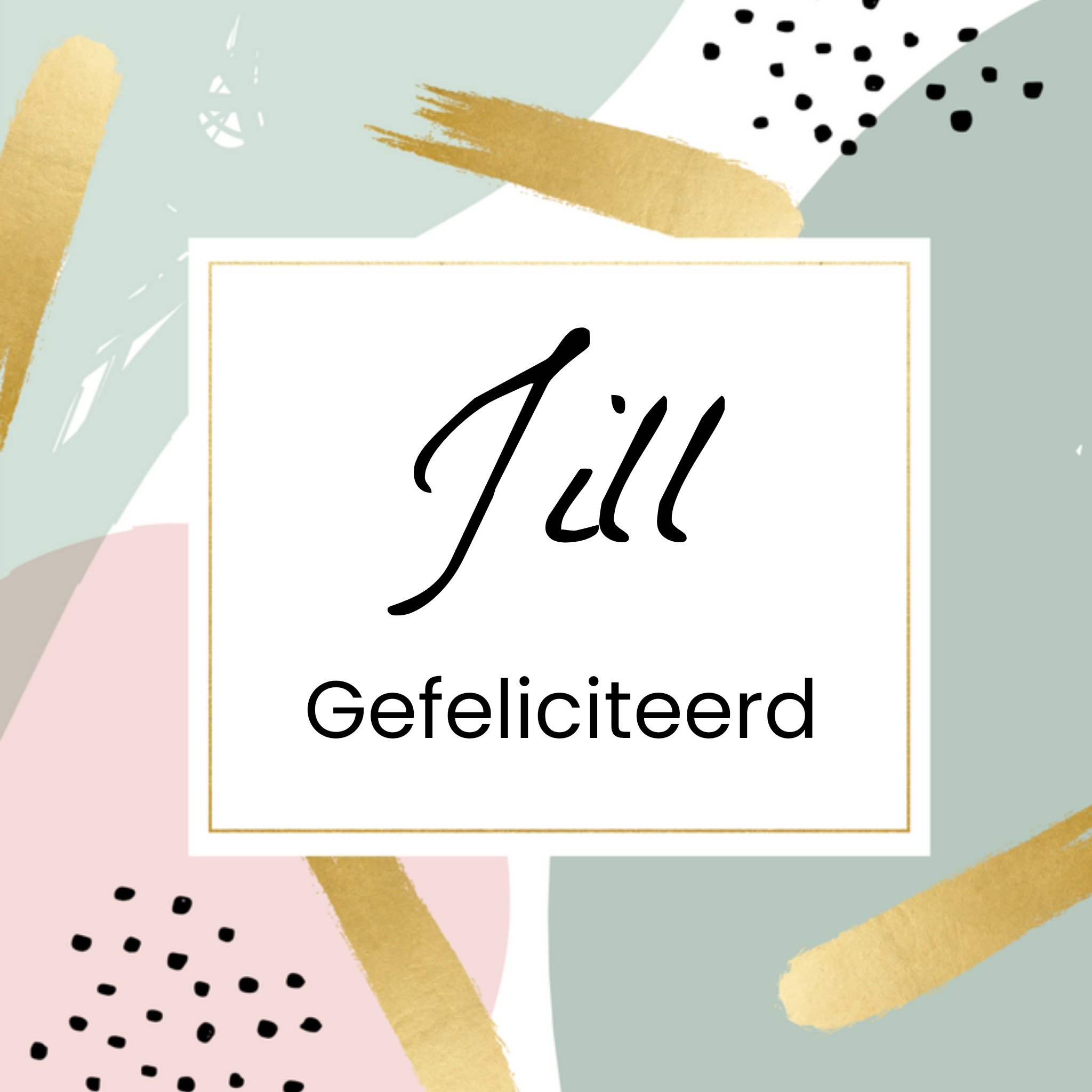 Greetz Verjaardagkaart Met naam Vierkant