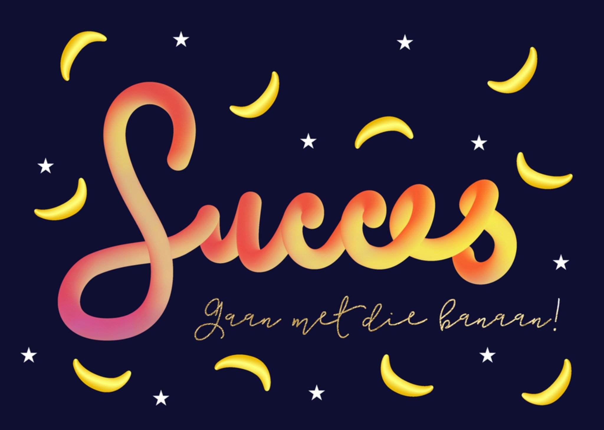 Succeskaart Gaan met die banaan Kaart Luckz