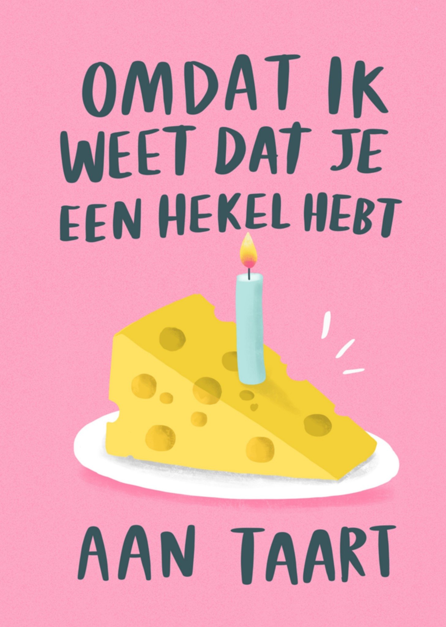 Verjaardagskaart kaas taart Kaart Charly Clements