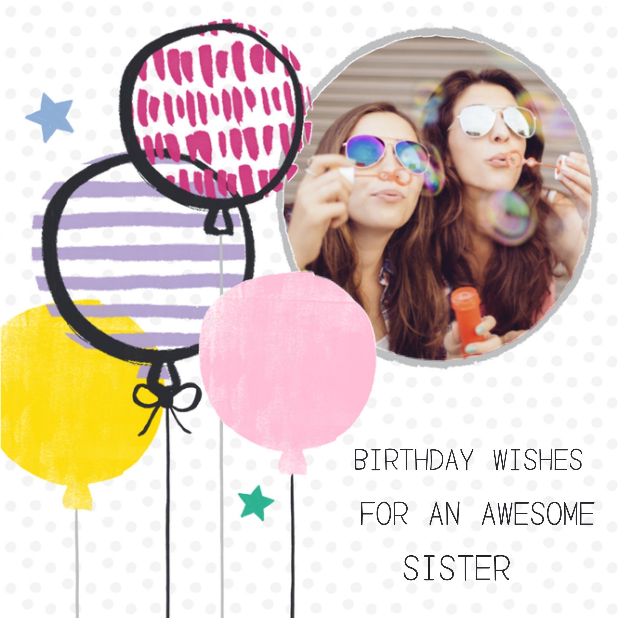 Greetz Verjaardagskaart Fotokaart met ballon Vierkant