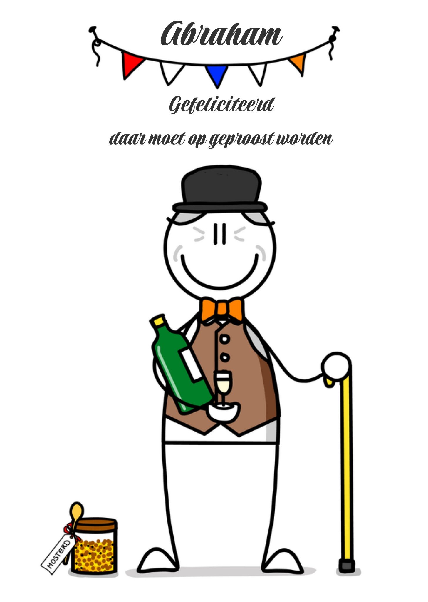 Verjaardagskaart abraham Kaart YH Tekent