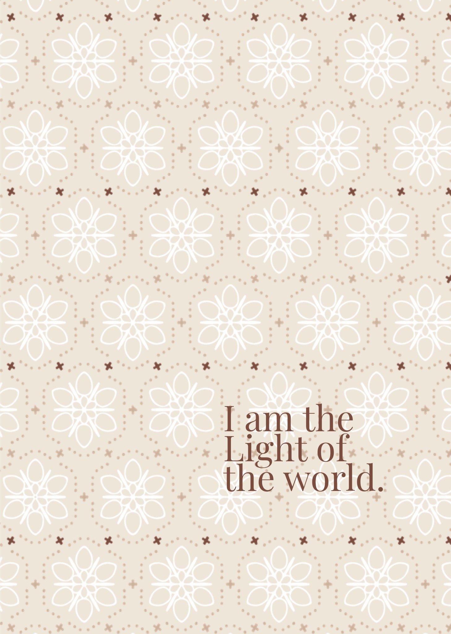 Kerstkaart patroon light of the world Dagelijksebroodkruimels
