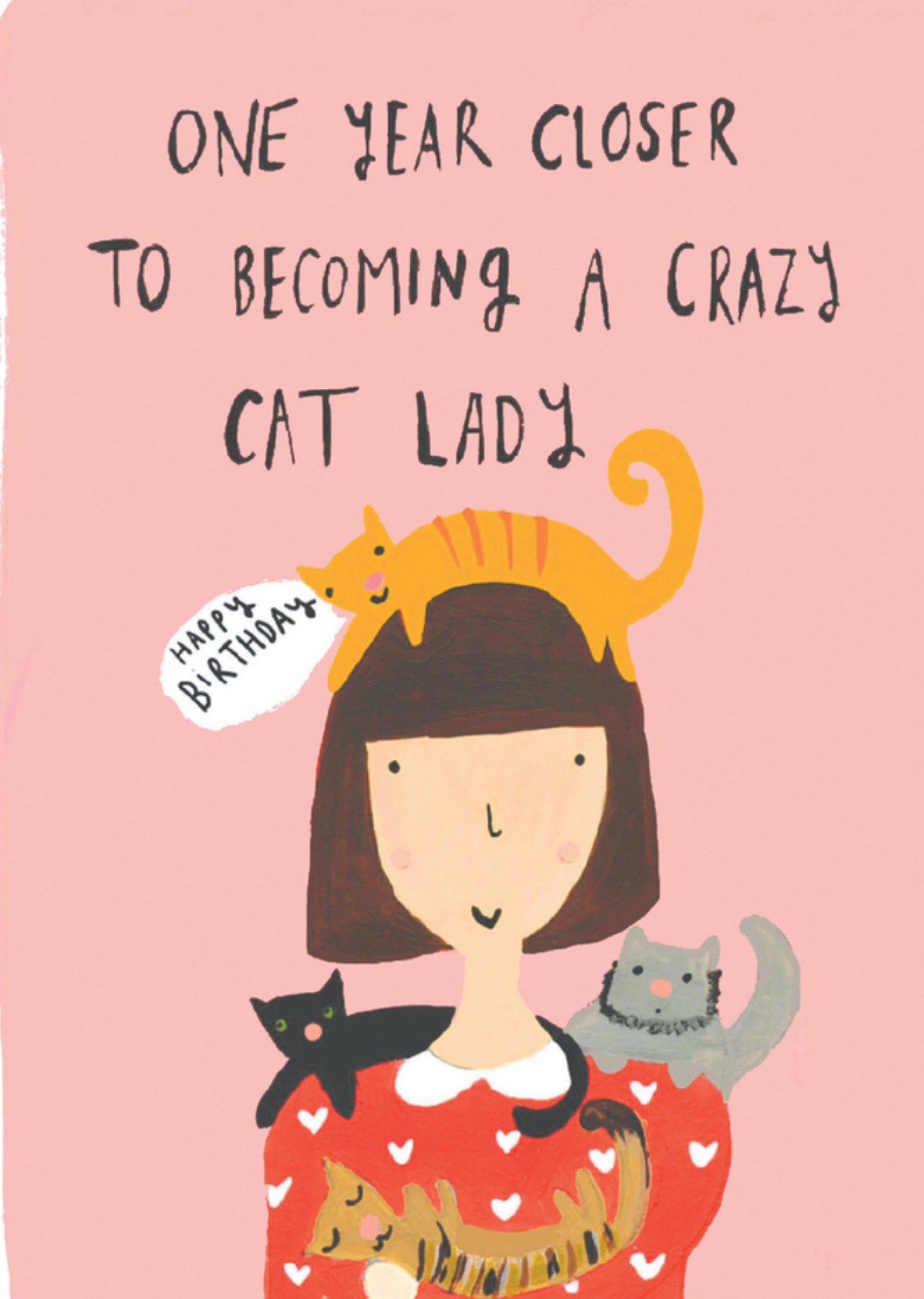 Sooshichacha Verjaardagskaart cat lady Kaart Sooshichacha Limited