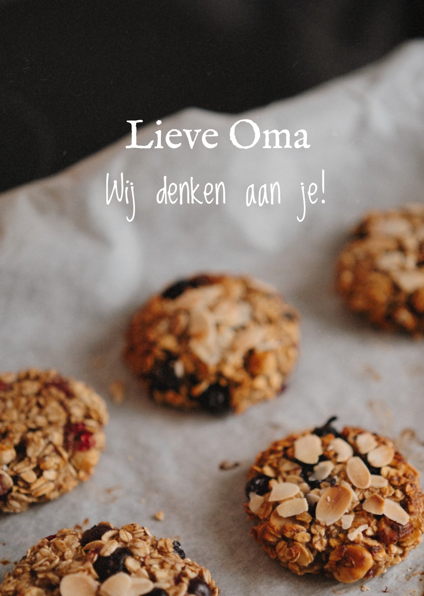 Denken aan kaart lieve oma koekjes Kaart Greetz
