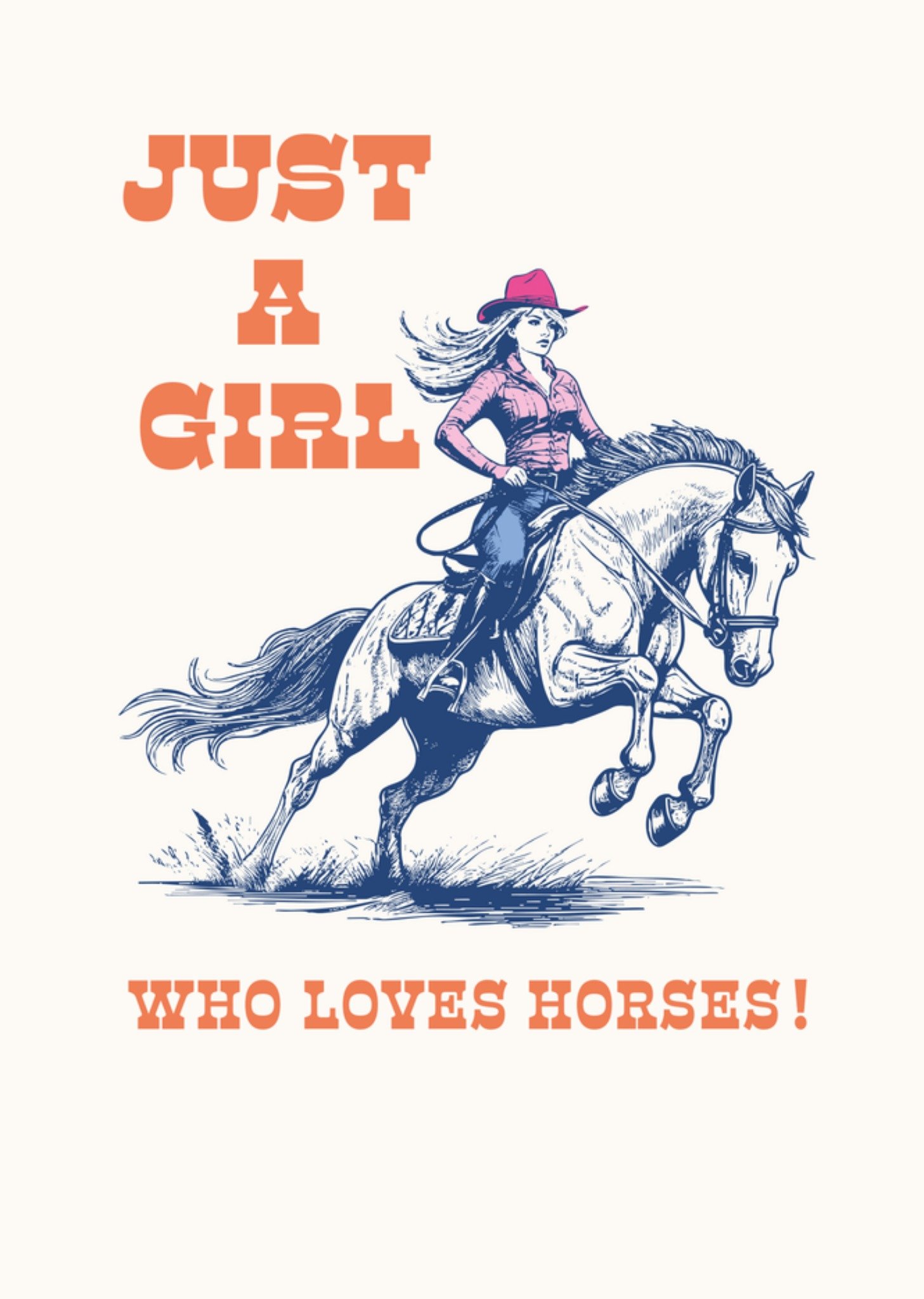 Verjaardagskaart Just a girl who loves horses Kaart Pigment