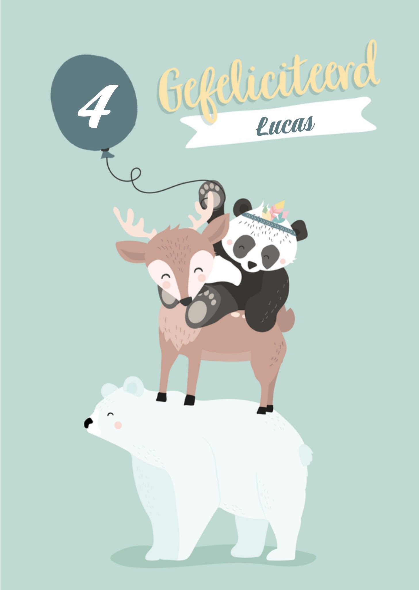 Verjaardagskaart Aanpasbare leeftijd Voor jongens Kaart Tante Kaartje