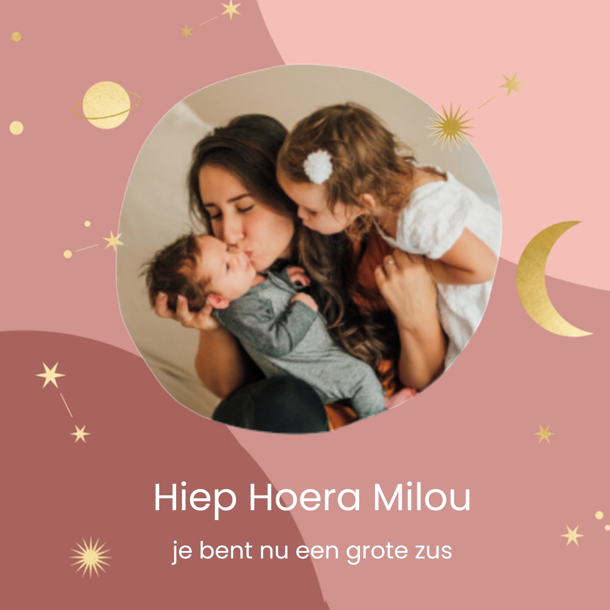 Greetz Geboortekaart Een grote zus Vierkant