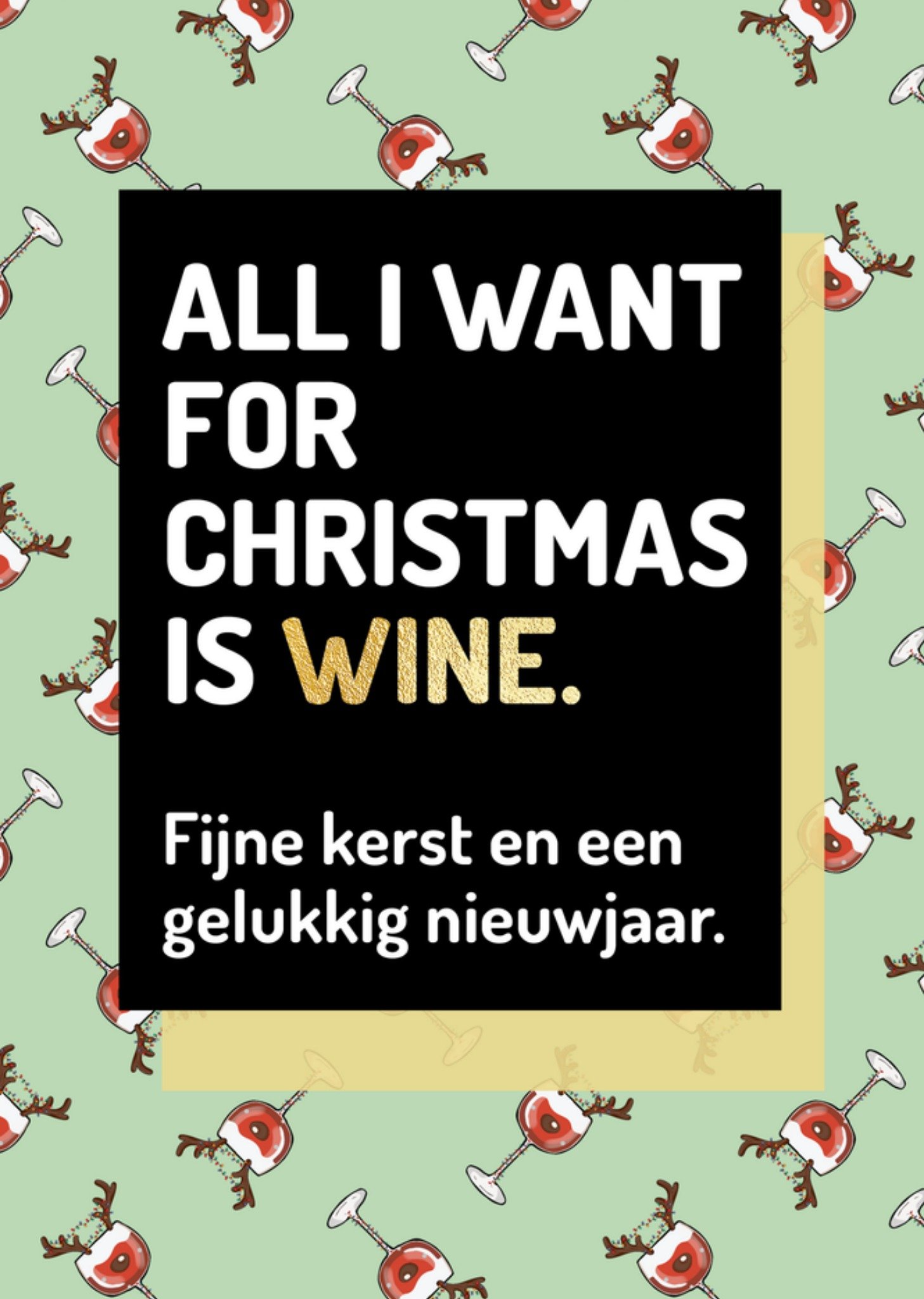 Kerstkaart wijn Love Repeat