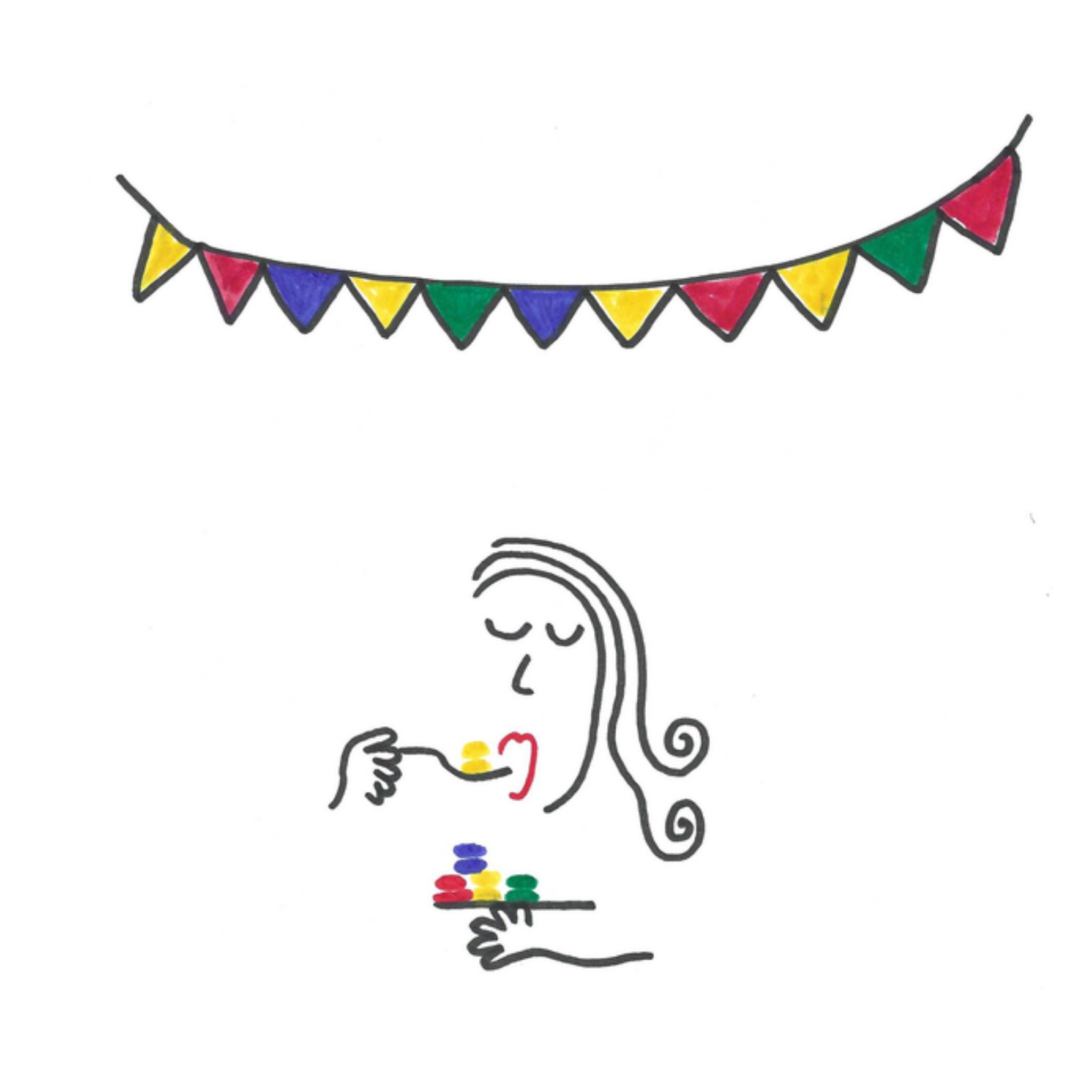 Verjaardagskaart Eten Feestje Vierkante Kaart Eva Gans