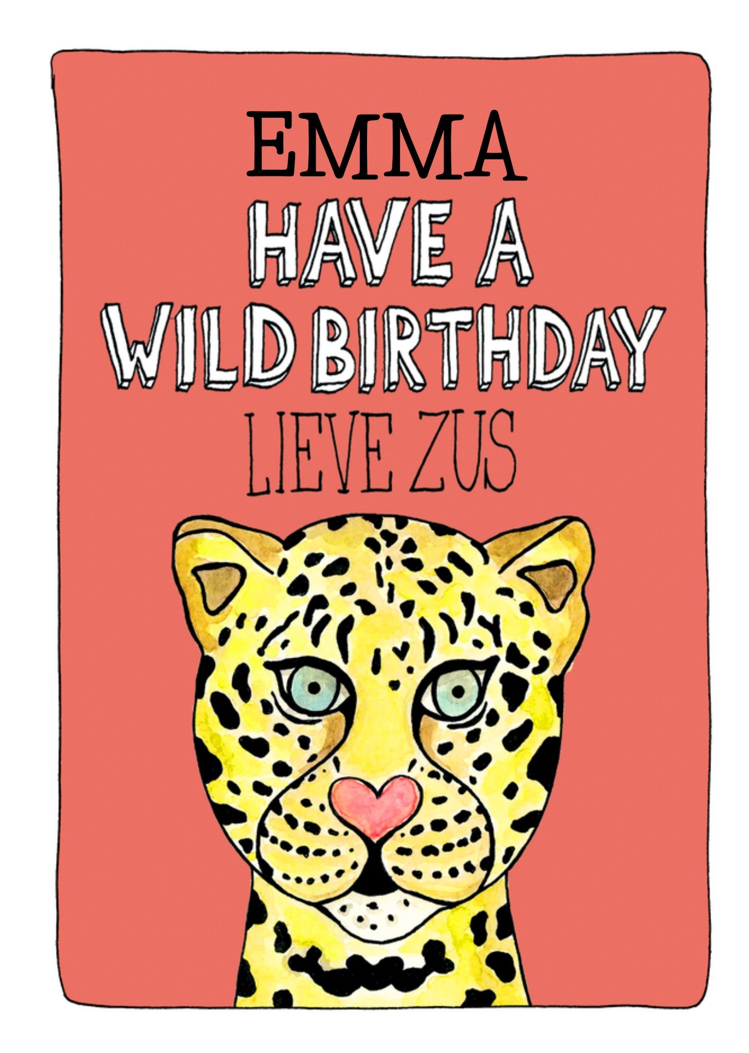 Verjaardagskaart Lieve Zus Aanpasbare naam Kaart Sandysign