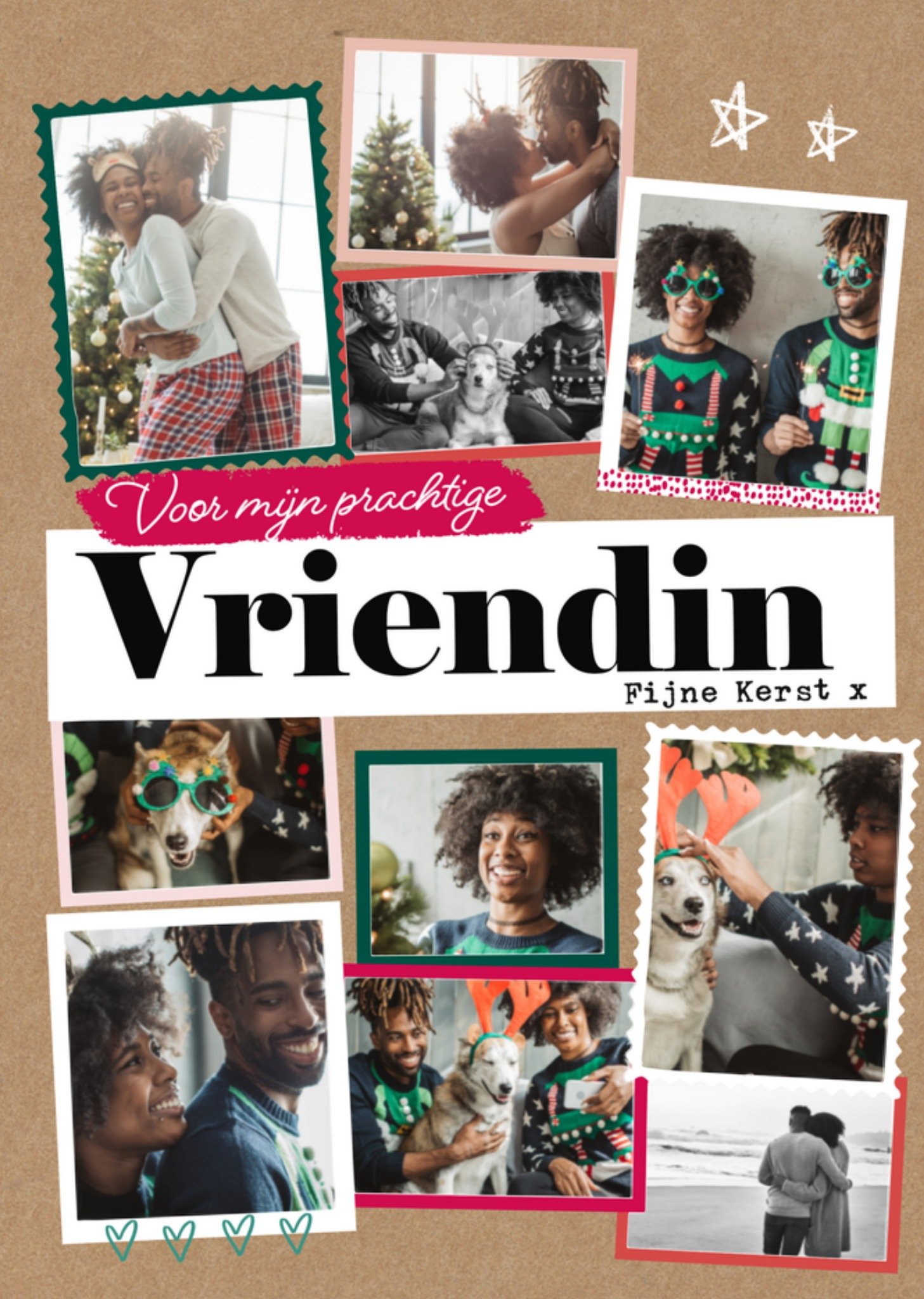 Kerstkaart Vrolijk Vriendin Greetz