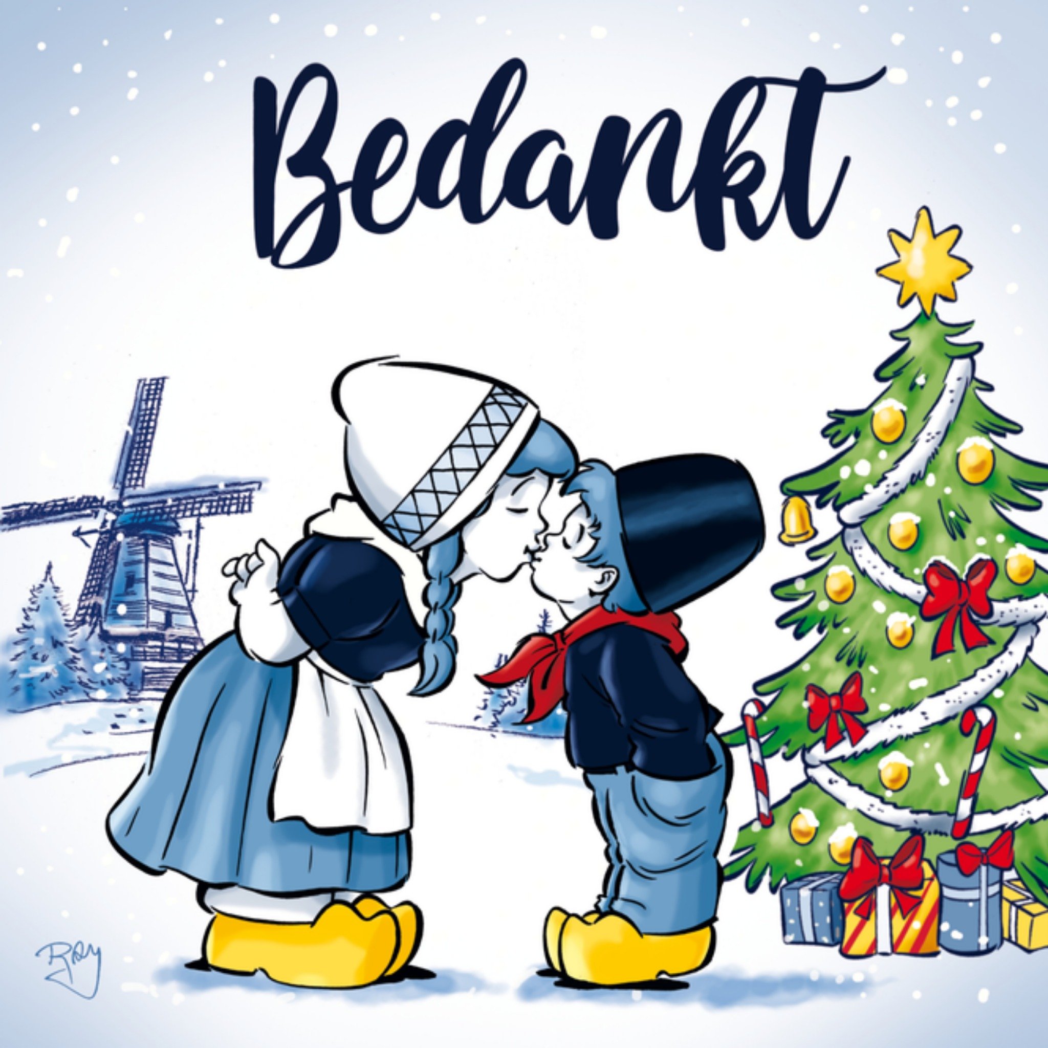Kerstkaart bedankt Old Dutch