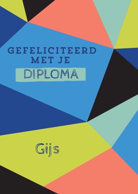 Geometrisch Patroon Typografisch Diploma Kaart