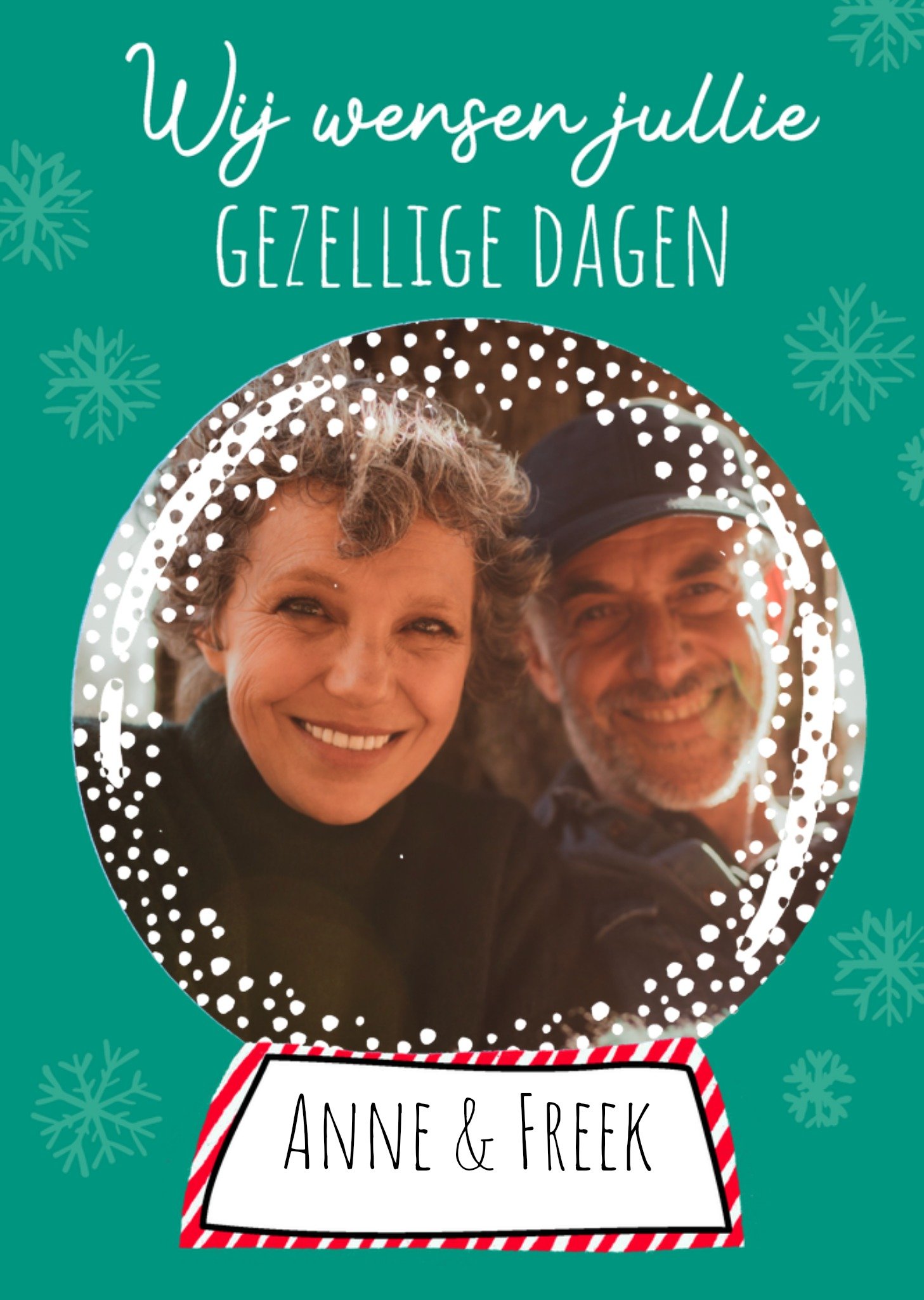 Greetz Kerstkaart Sneeuwbol Met foto Standard Card