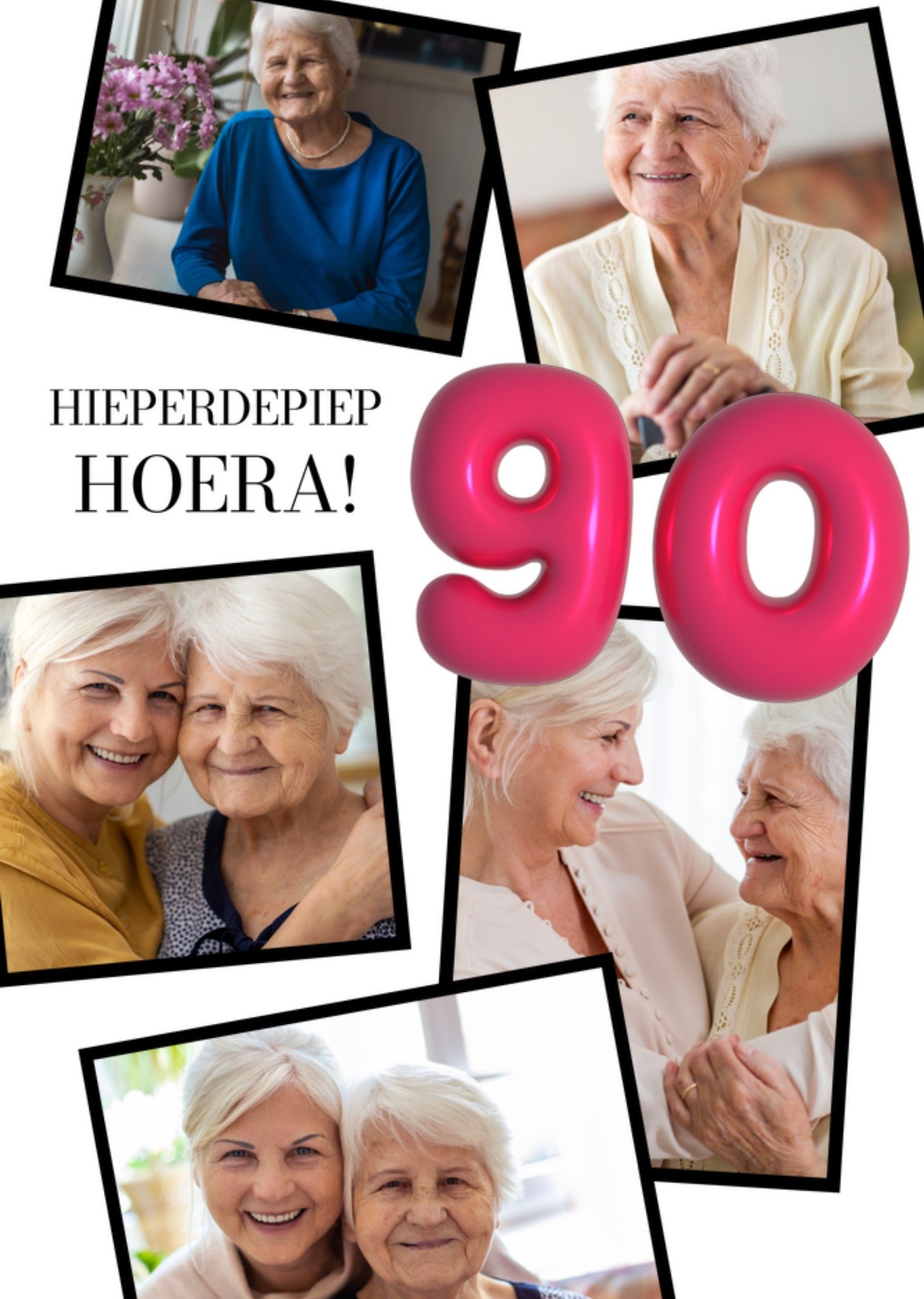 Verjaardagskaart - Hieperdepiep Hoera! 90 - fotokaart