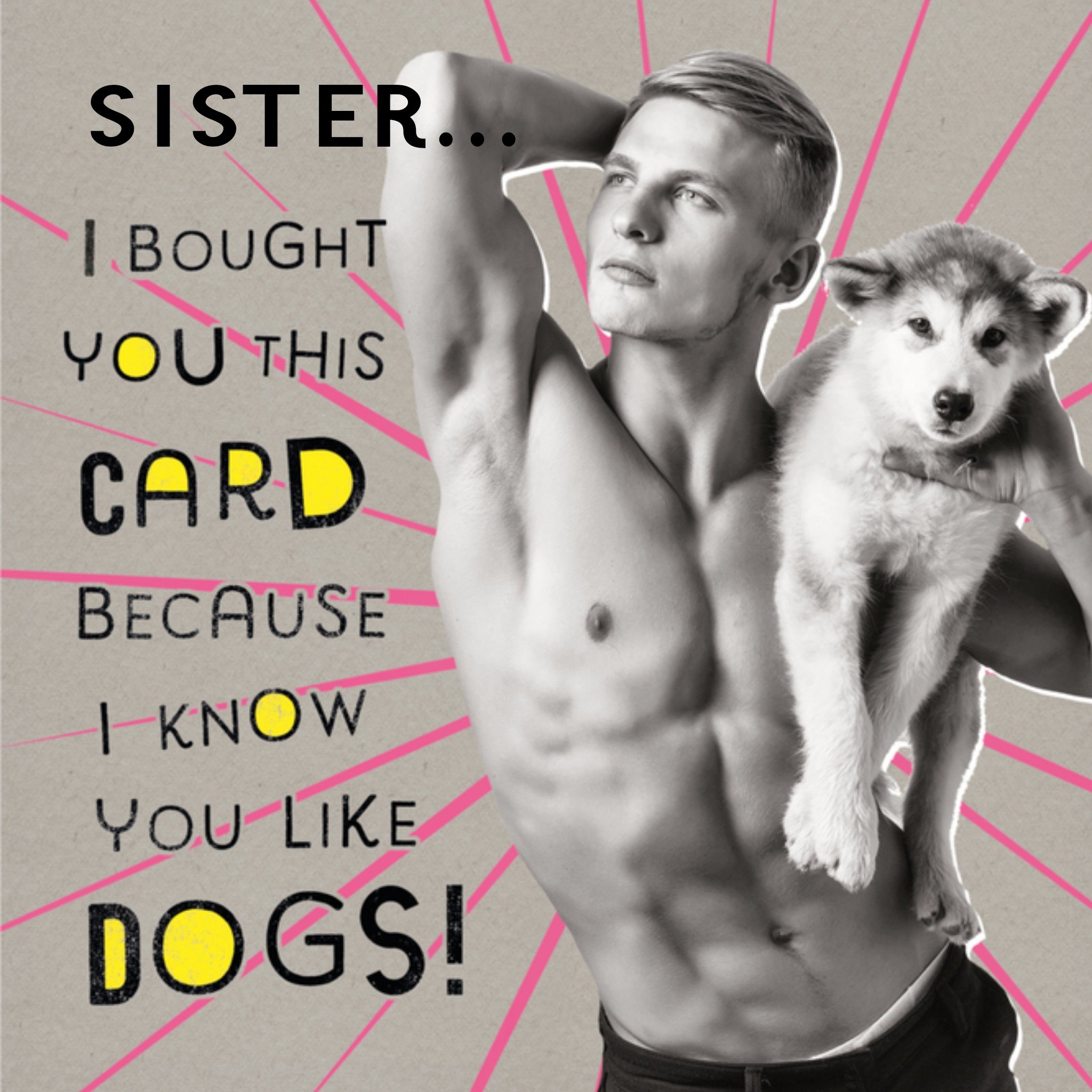 Verjaardagskaart zus hond Vierkante Kaart Pigment