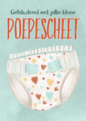 Fishuals | Geboortekaart | gefeliciteerd met jullie kleine poepescheet