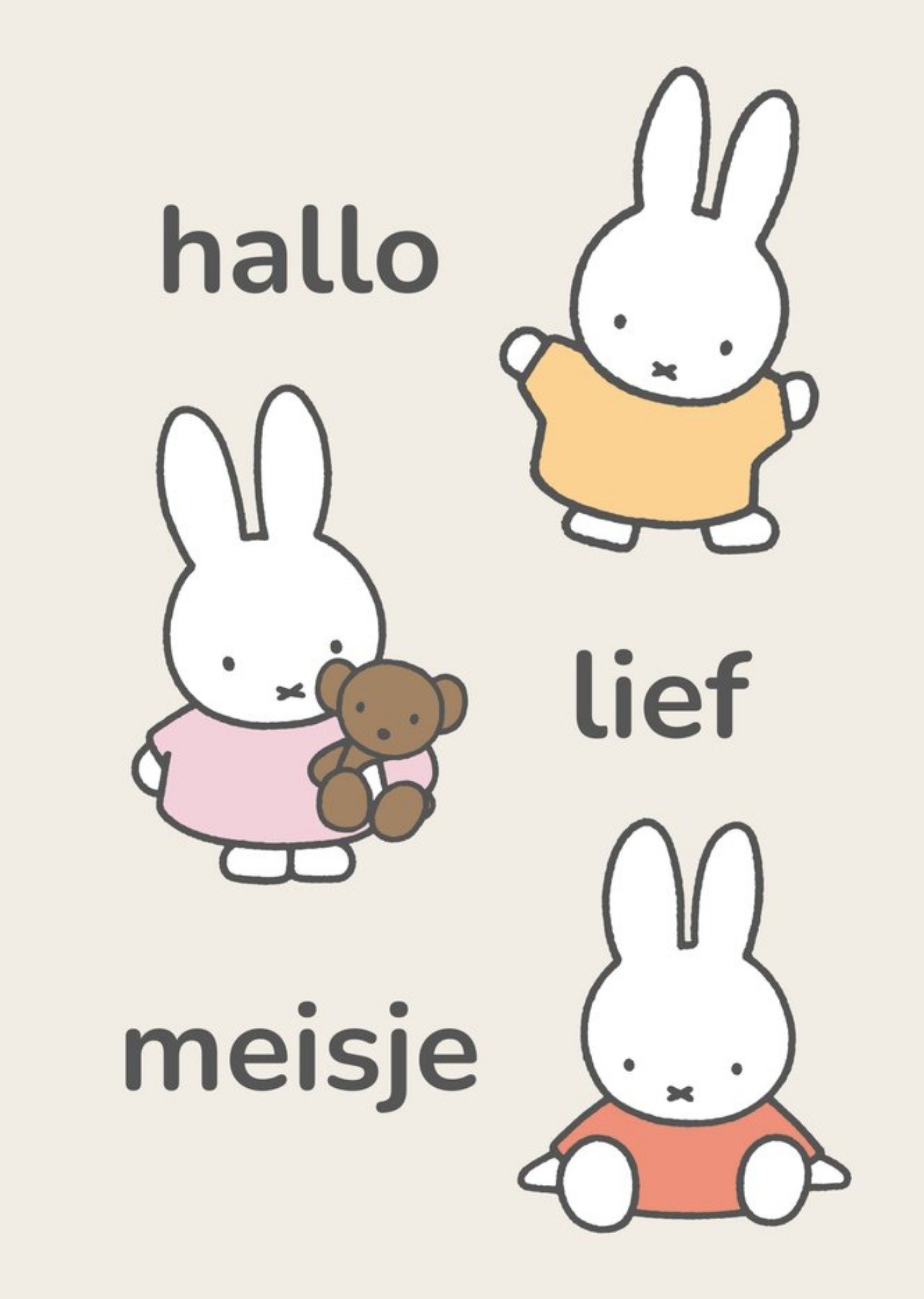 Miffy Geboortekaart Hallo lief meisje Kaart Nijntje