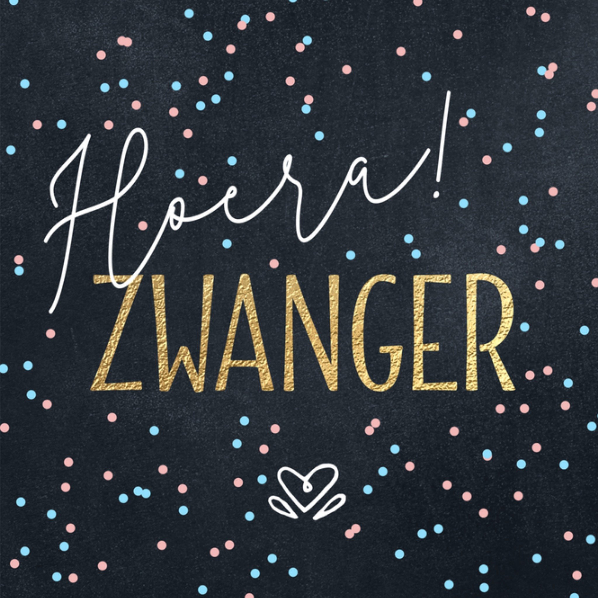 Zwangerschapskaart Confetti Vierkante Kaart Luckz