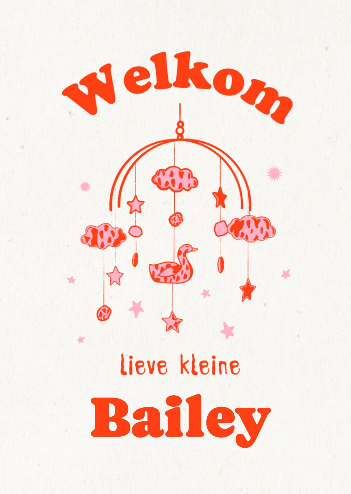 Geboortekaart illustratie met naam Kaart Greetz