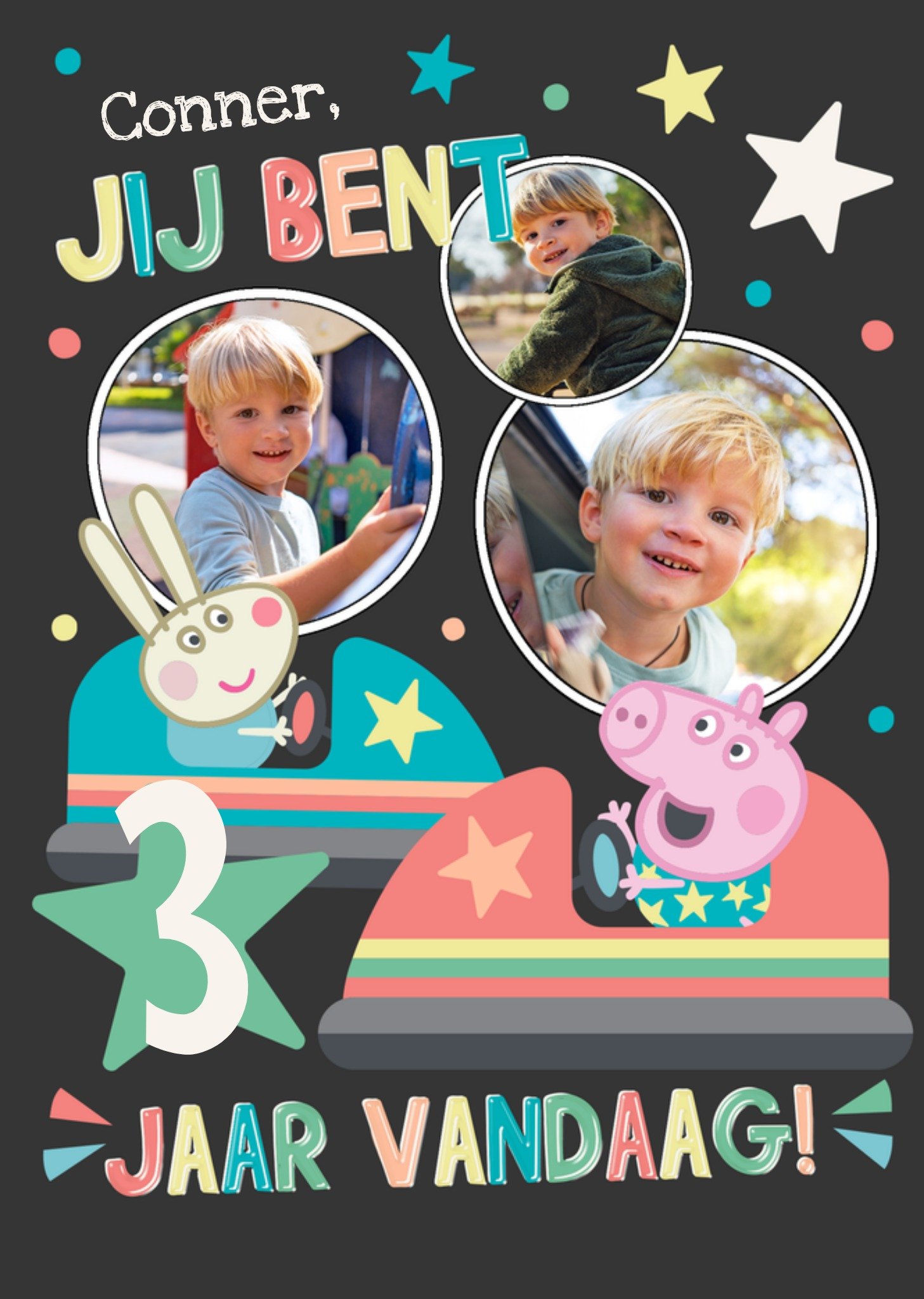 Verjaardagskaart Autodrom Kaart Peppa Pig