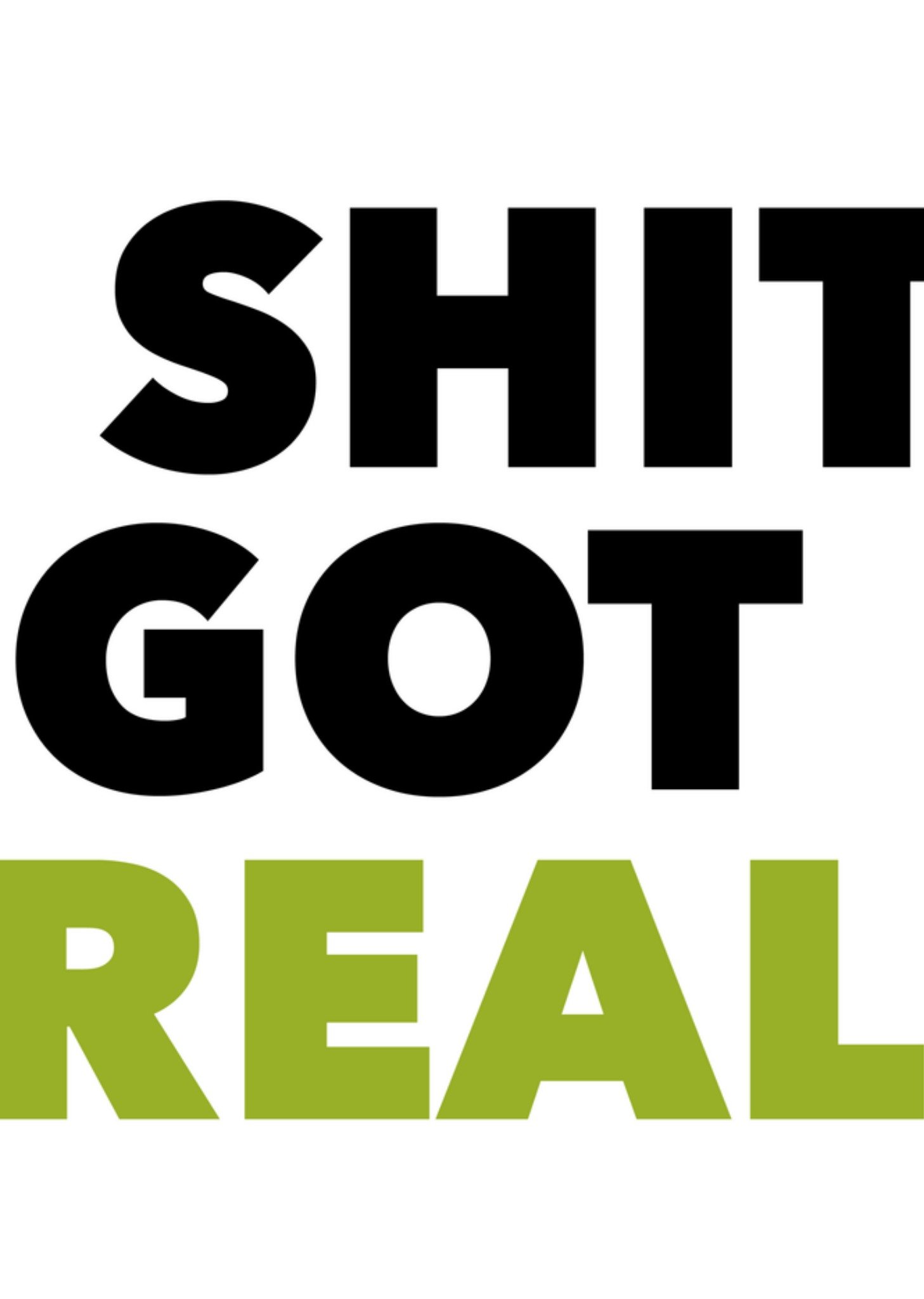 Zwangerschapskaart shit got real Greetz