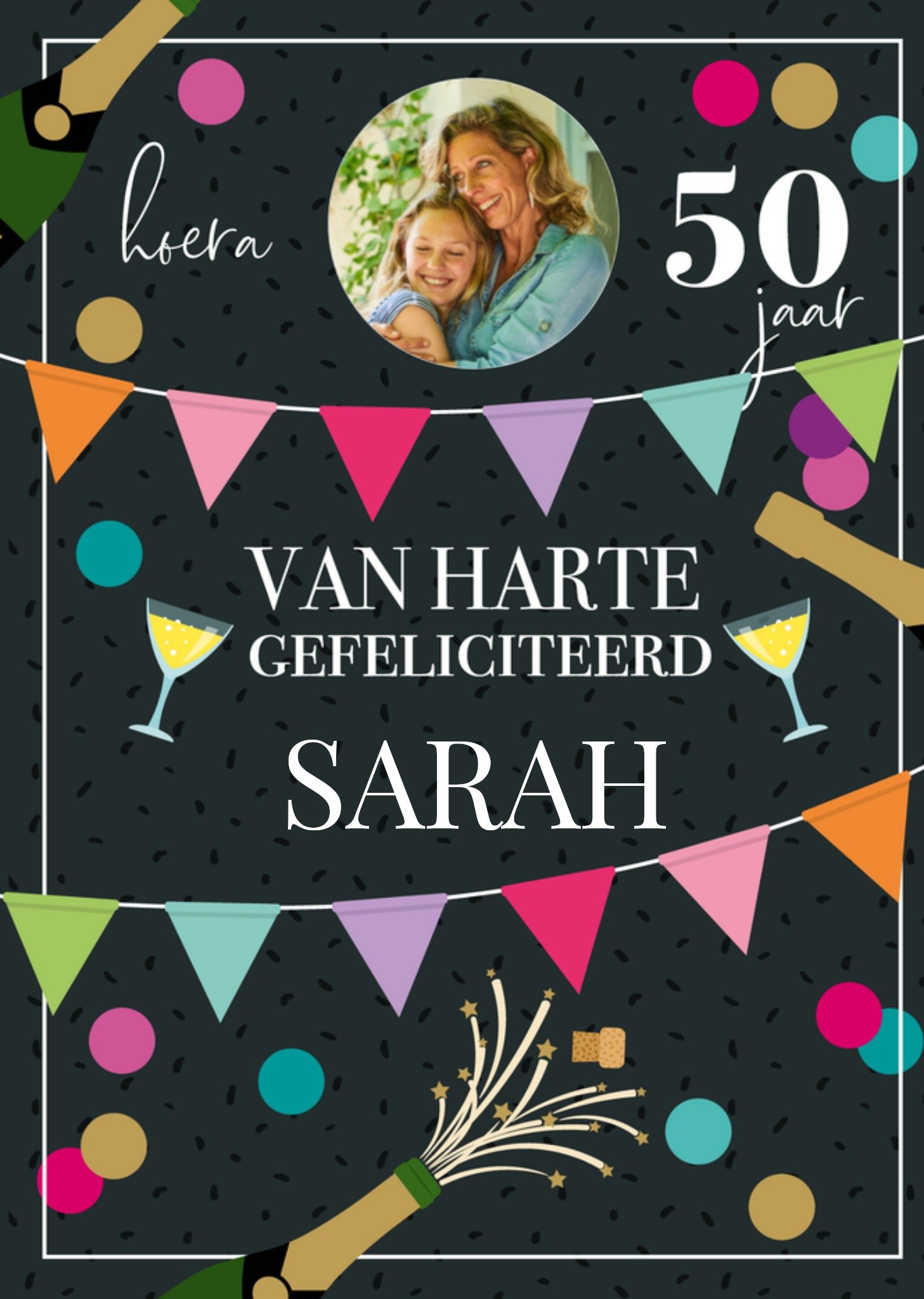 Paperclip Verjaardag Sarah Vlaggen Standard Card