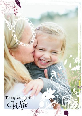 Voor Mijn Geweldige Vrouw Bloemenkader Foto Upload Kaart