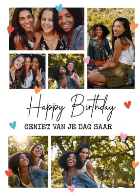 Hartjes Collage Foto Upload Verjaardag Kaart