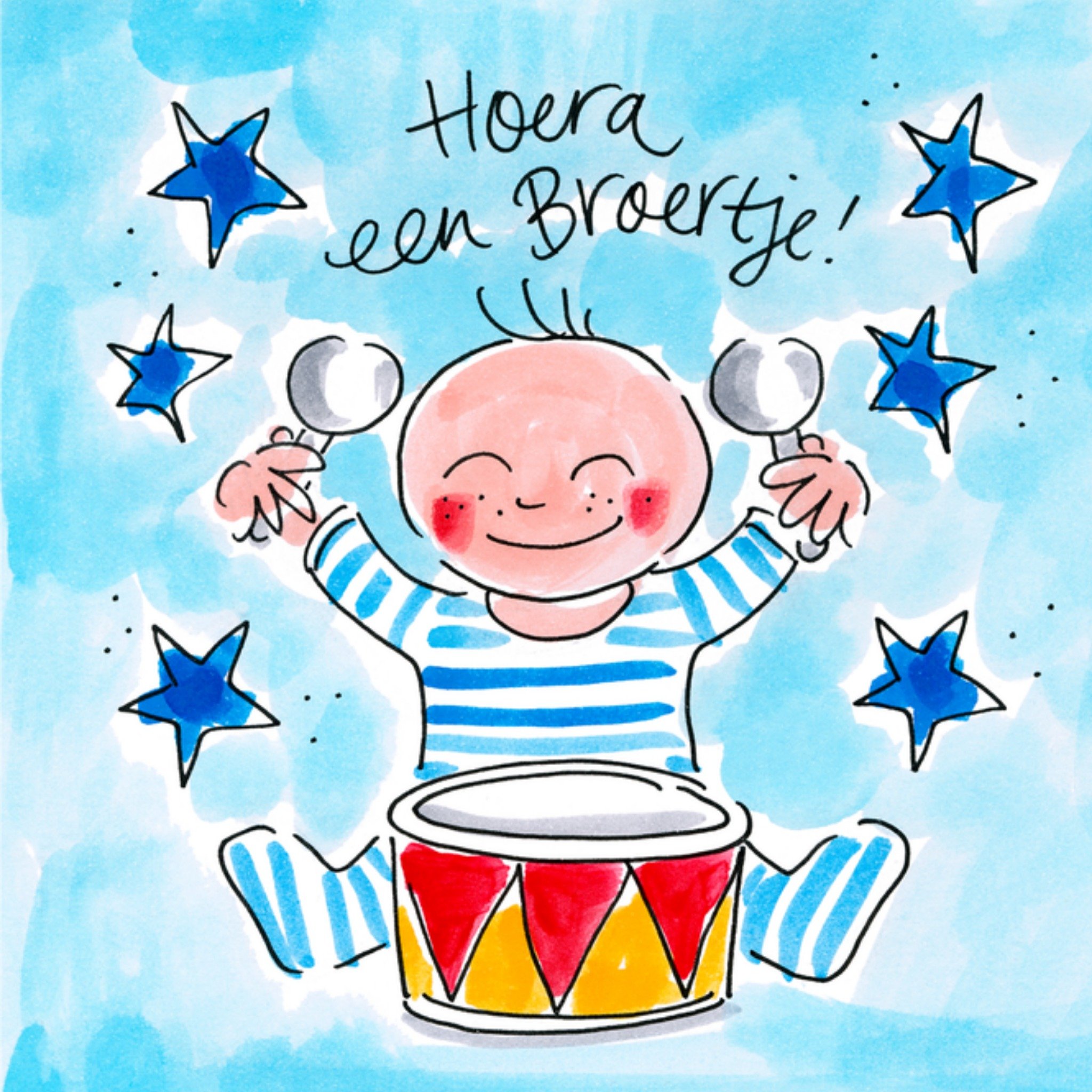 Geboortekaart Broertje Vierkante Kaart Blond Amsterdam